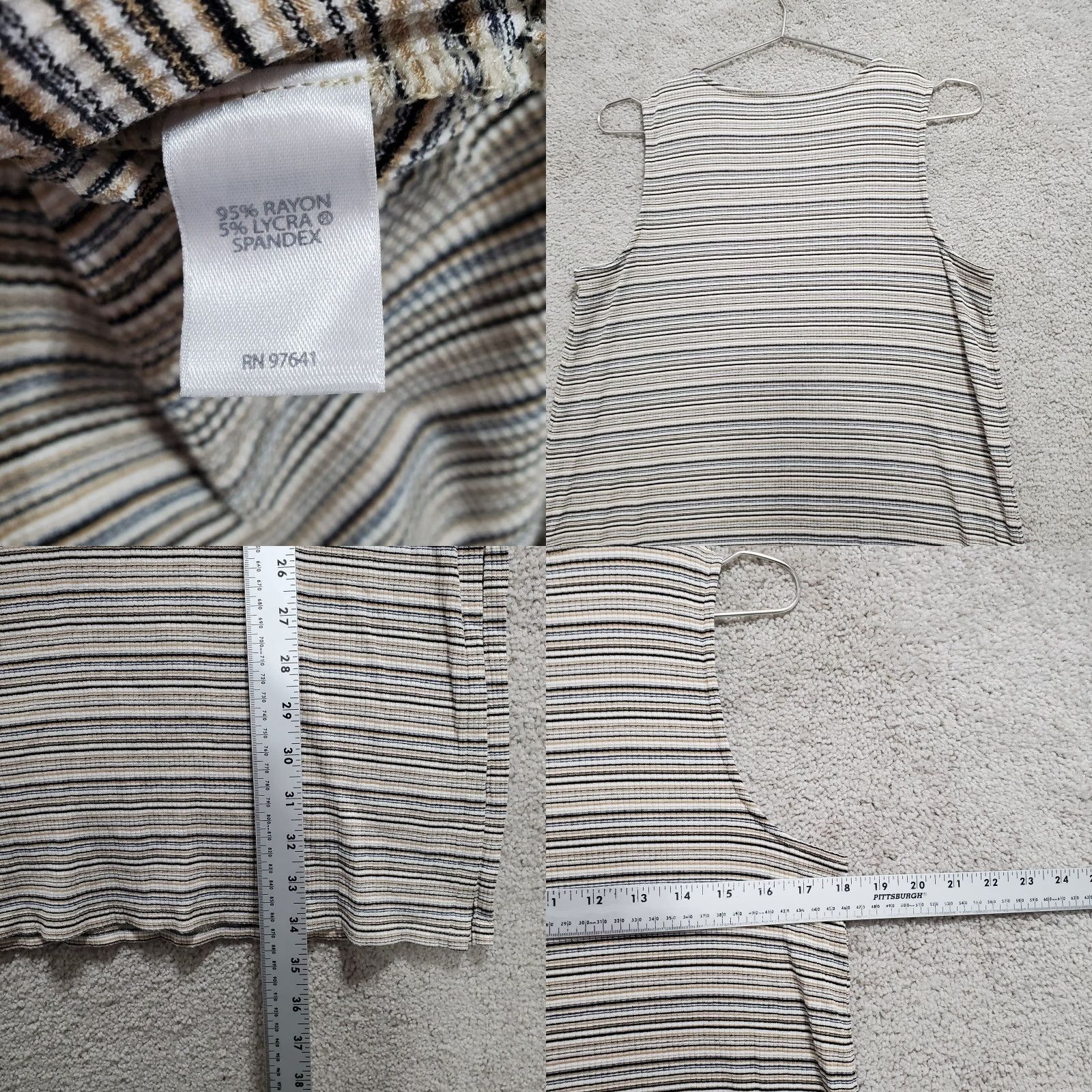 J. Jill J. Jill Tank Dress Womens Small Multicolor Striped Ribbed Rayon Stretch Pullover Size S / US 4 / IT 40 - 8 Thumbnail
