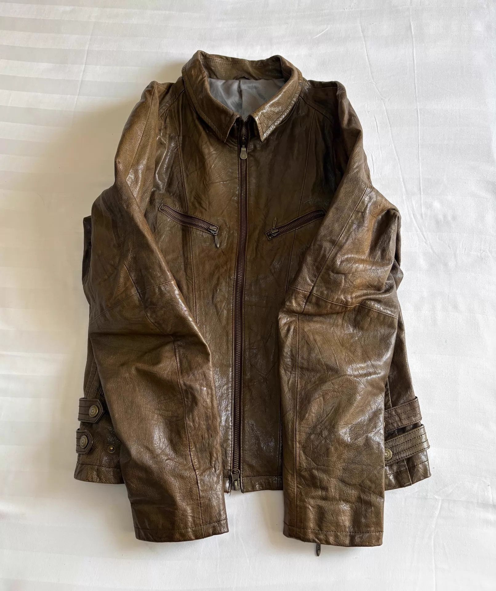 Tornado Mart Tornado Mart Vintage Distressed Workwear Leather Jacket Size US L / EU 52-54 / 3 - 3 Thumbnail