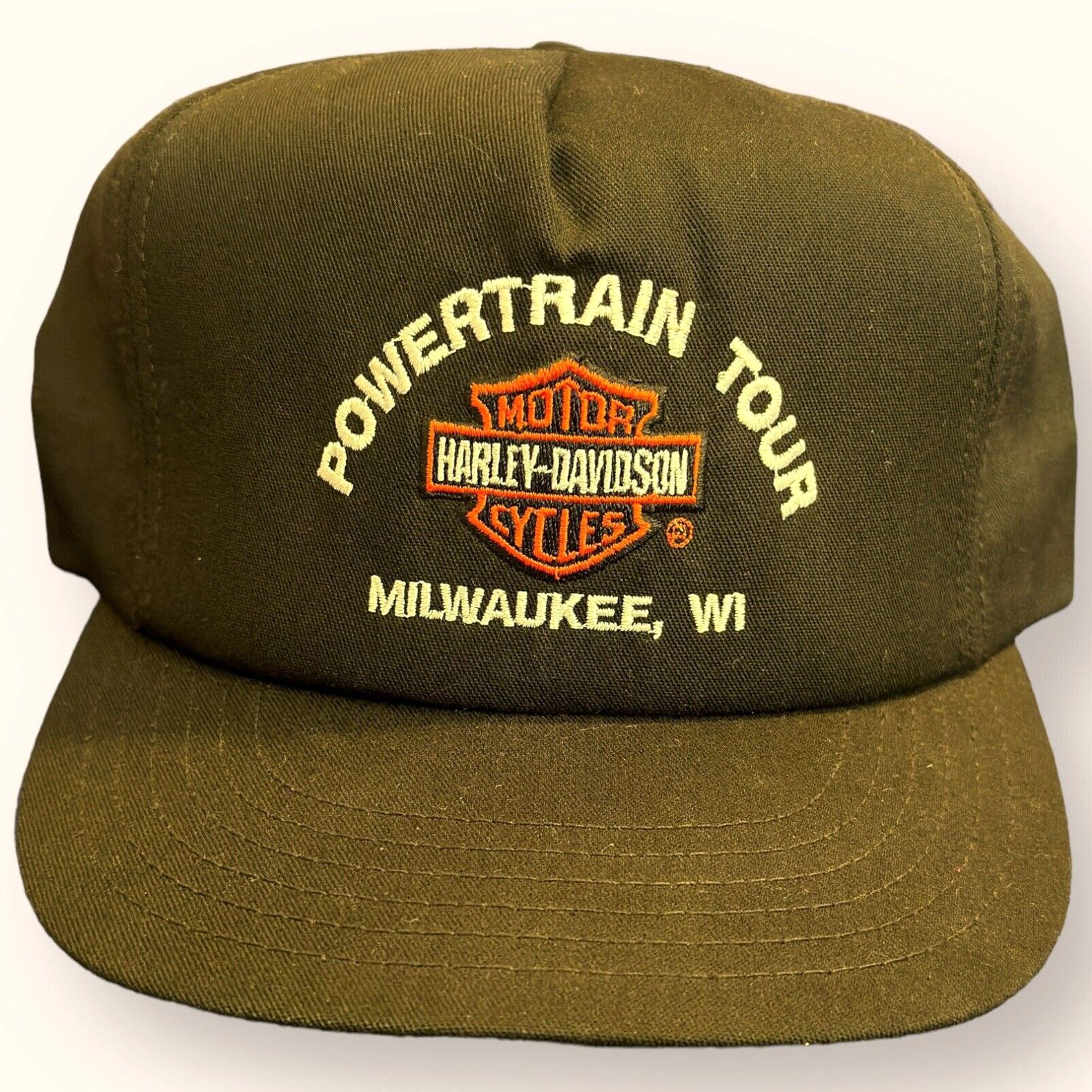image of Vintage Harley Davidson Motor Cycles Mesh Trucker Snapback Hat Cap in White, Men's