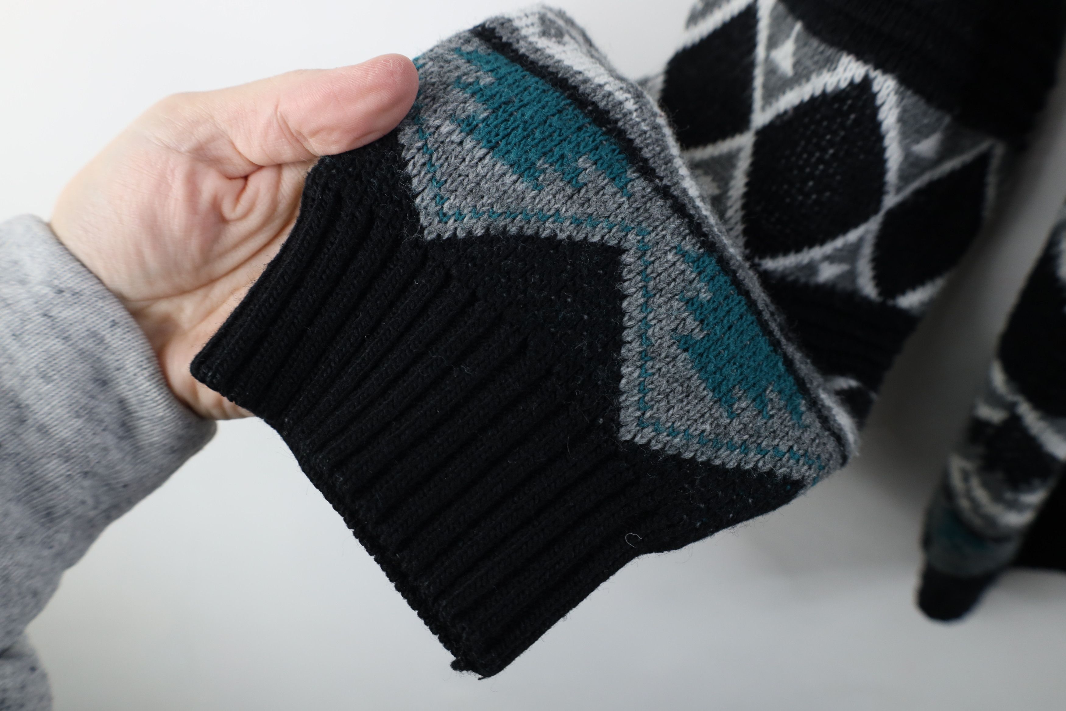Vintage 90s Coogi Style Geometric Knit Sweater USA