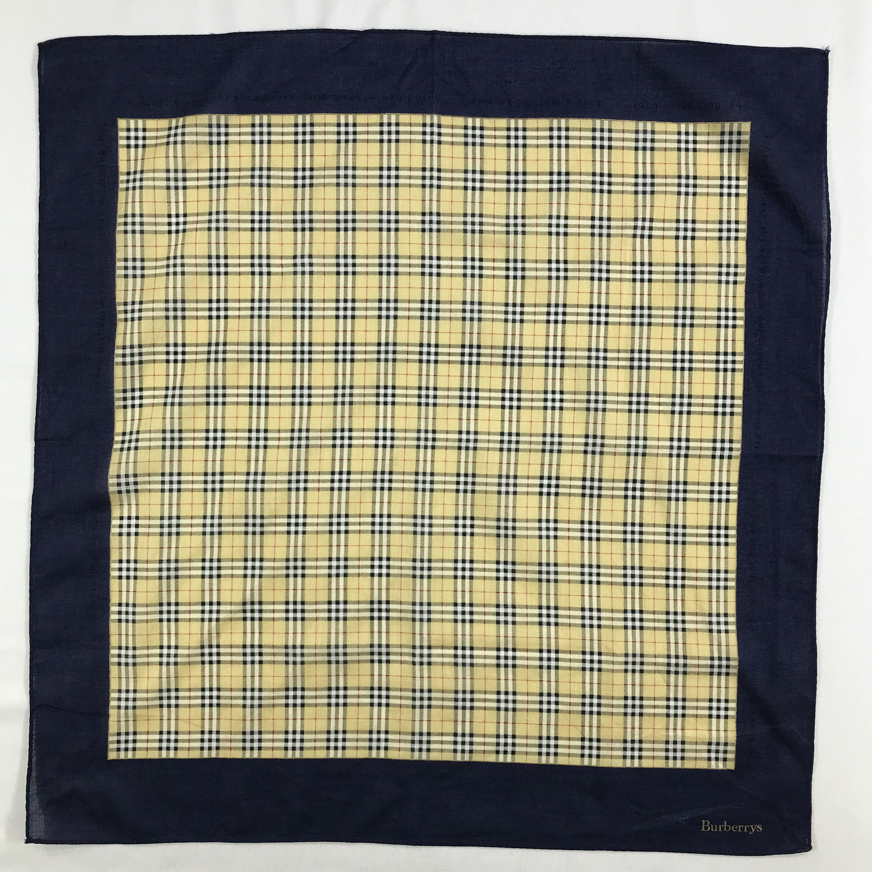 Burberry × Vintage Burberry Bandana / Handkerchief / Neckerchief - S2627 Size ONE SIZE - 1 Thumbnail