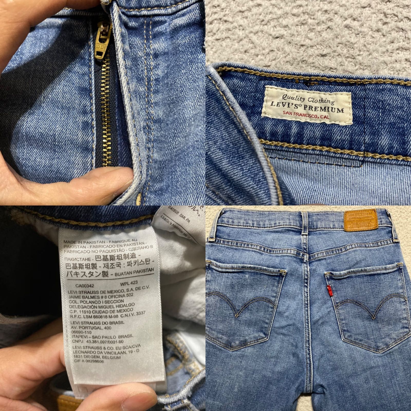 Levi's Levi's Jeans Womens sz 26 Blue Denim Medium Wash High Rise Straight Raw Hem Size 26" / US 2 / IT 38 - 9 Thumbnail