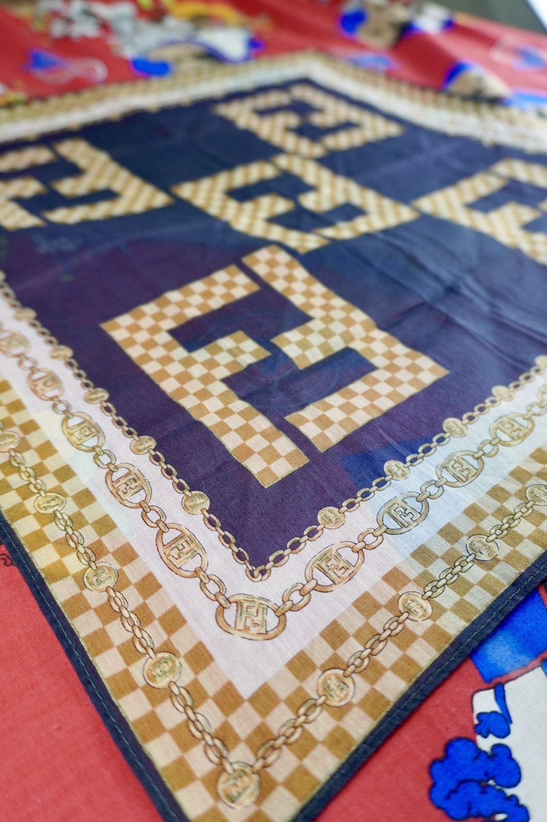 Fendi × Vintage Fendi Handkerchief Bandana Pocketsquare Silk Hand Twill Size ONE SIZE - 6 Thumbnail