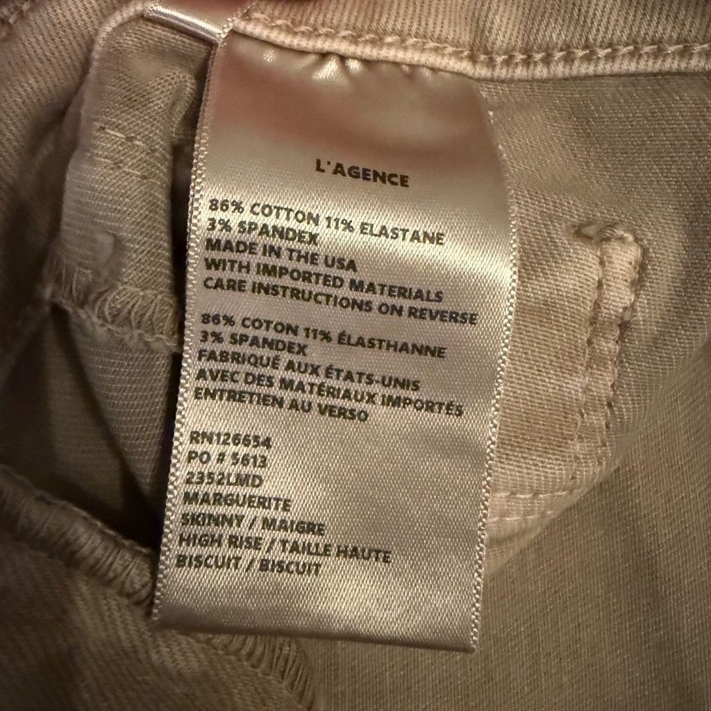 L'AGENCE Women's L'AGENCE Jeans, Size 25, Biscuit Size 25" / US 0 / IT 36 - 6 Thumbnail