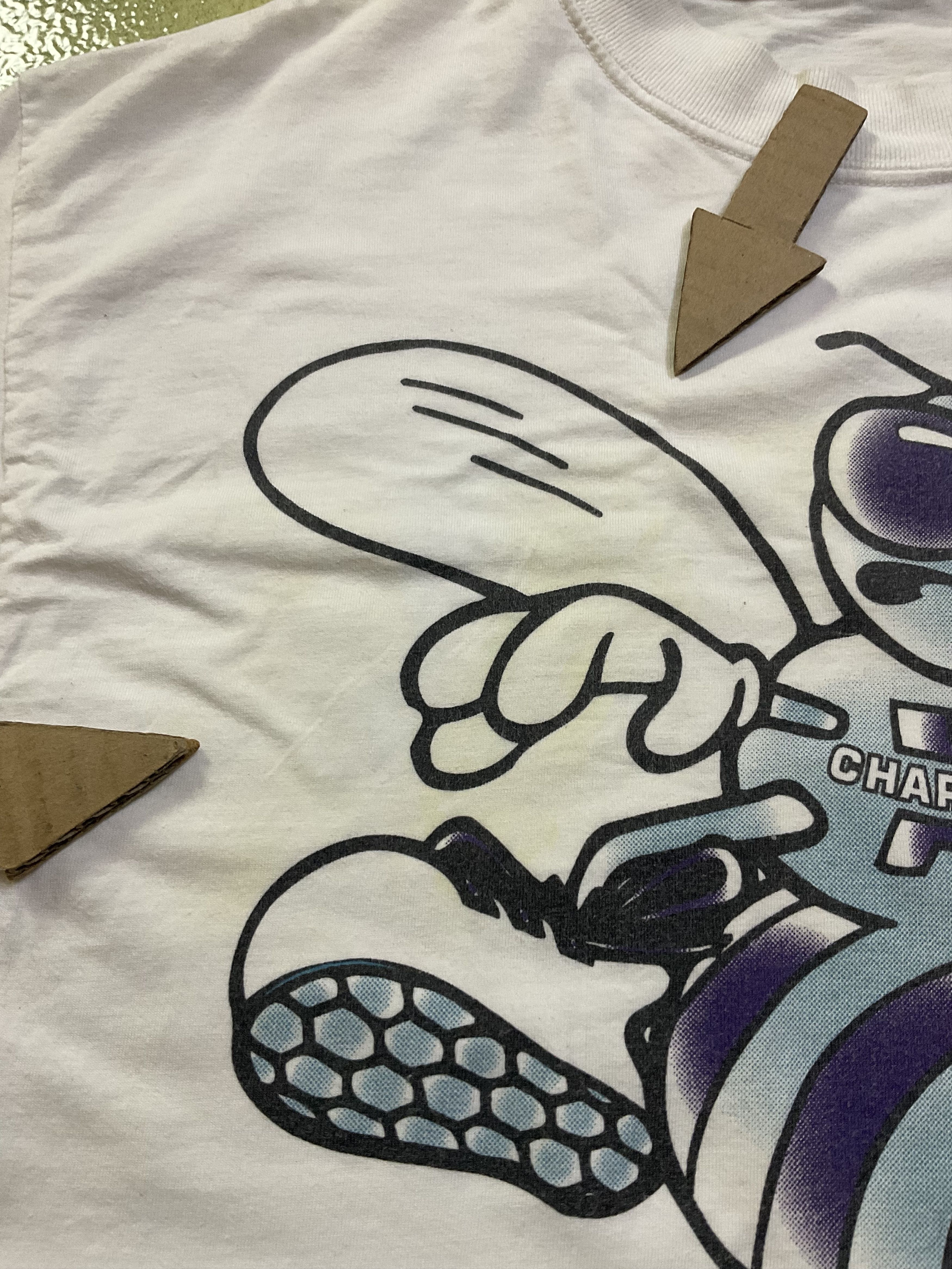 NBA Vintage 90s NBA Charlotte Hornets T-Shirt Big Print Size US M / EU 48-50 / 2 - 7 Thumbnail