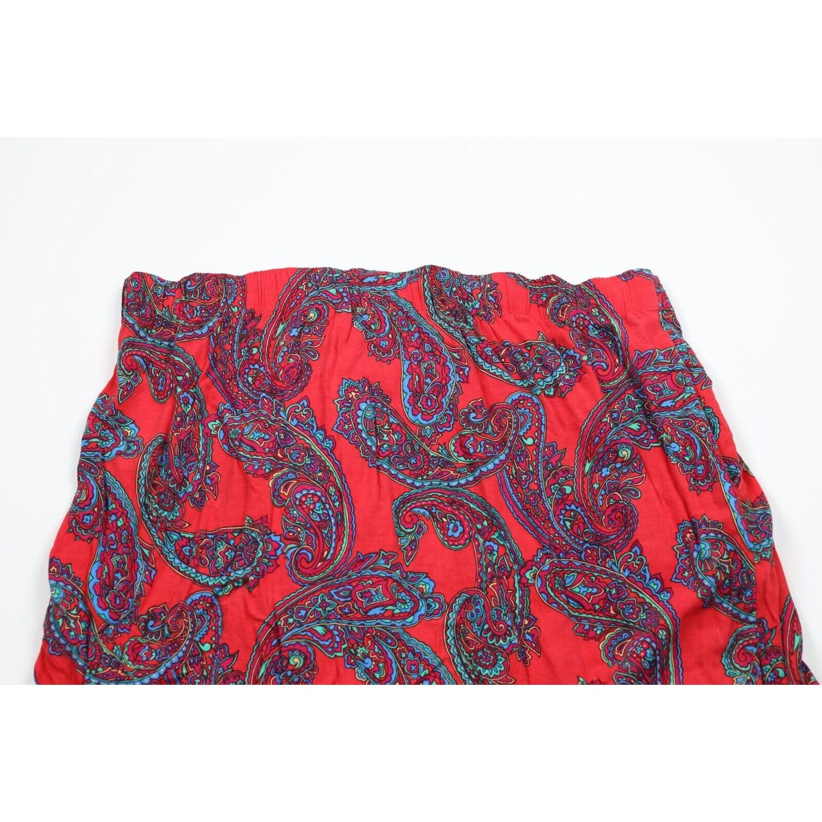 Vintage Vintage 90s Streetwear Rayon Rainbow Paisley Pleated Skirt Size 38" / US 16 / IT 52 - 8 Thumbnail