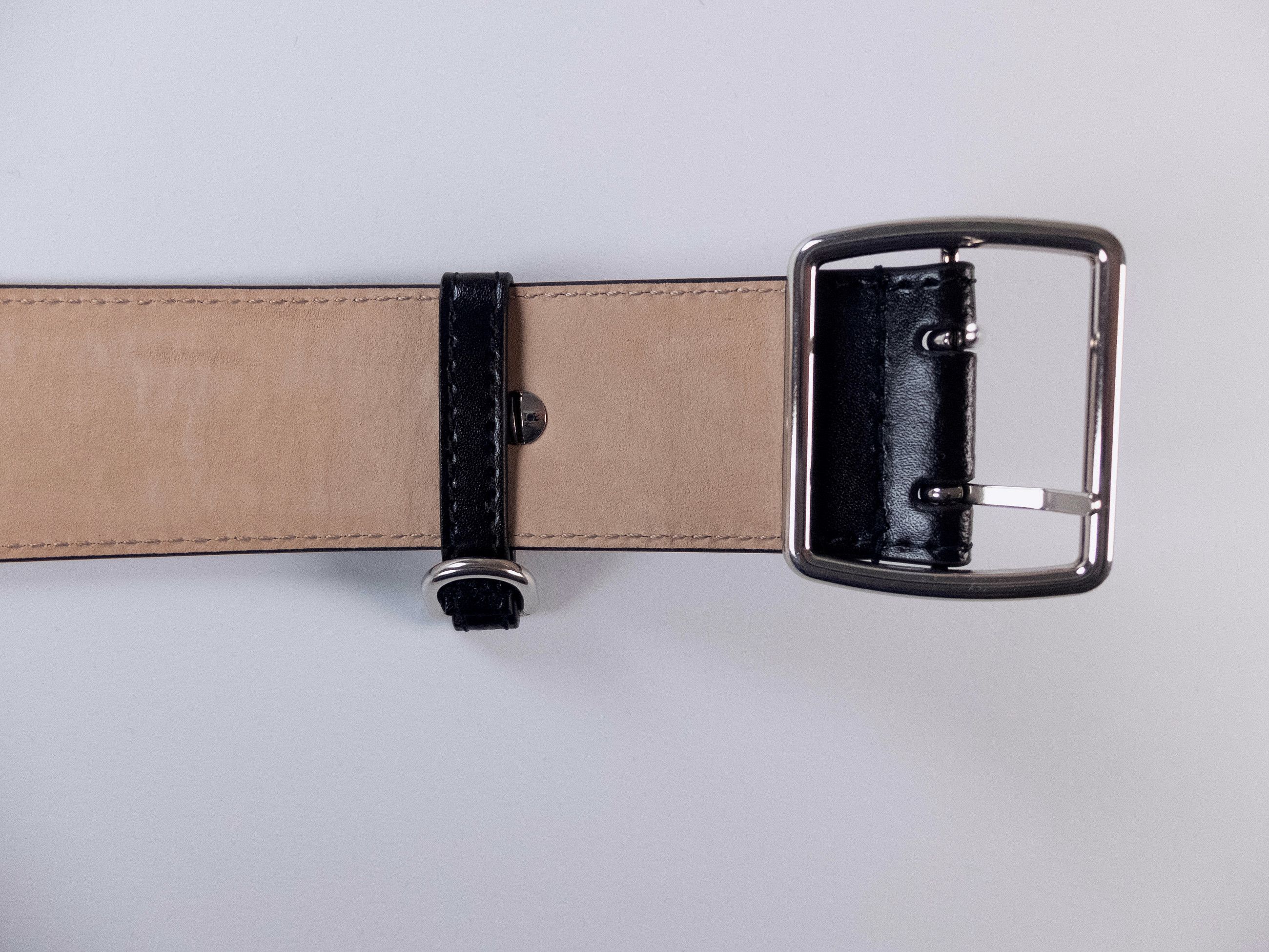 Alexander McQueen ALEXANDER MCQUEEN black leather military belt Size 85 q Size 32 - 4 Thumbnail