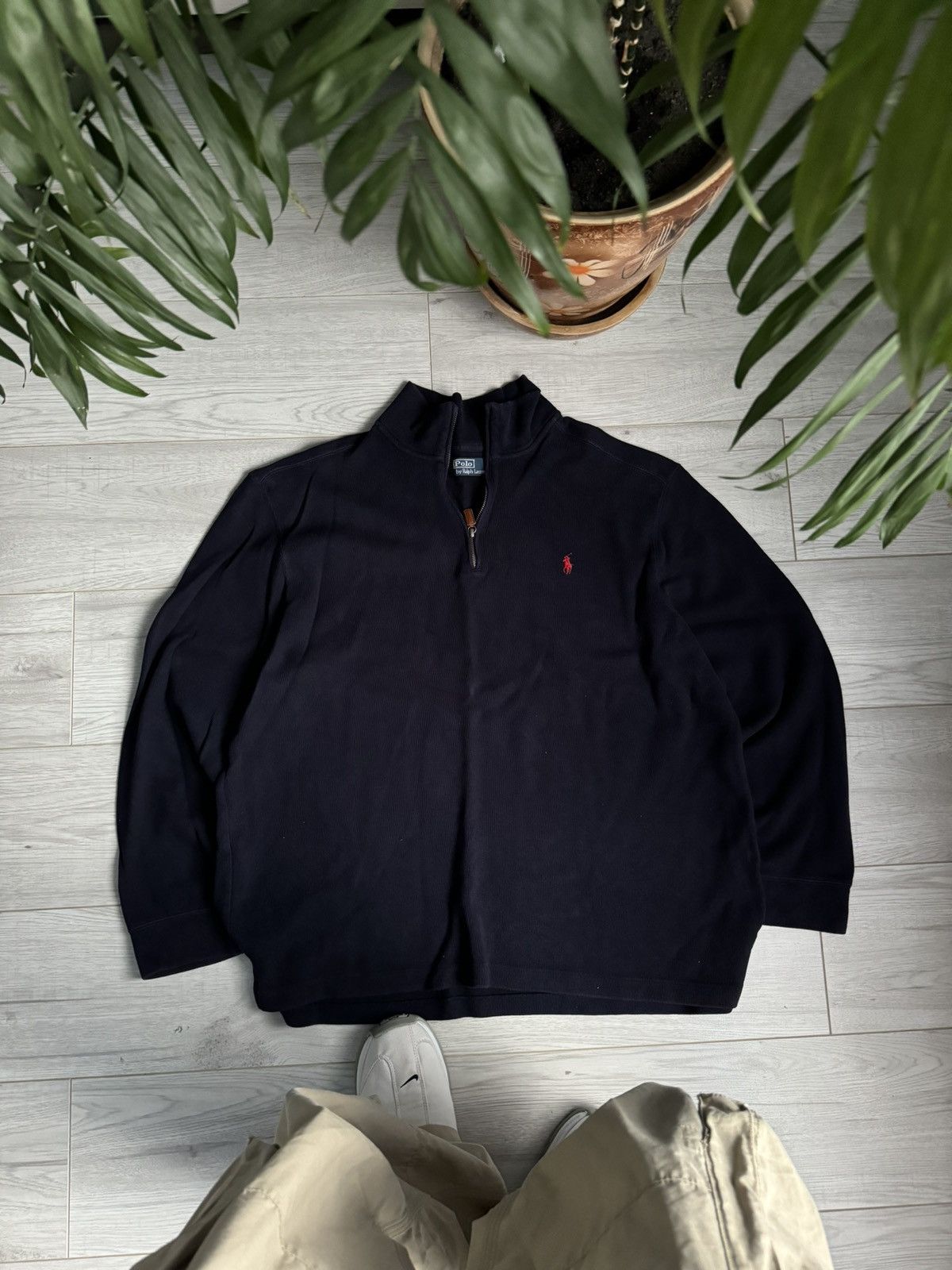 Polo Ralph Lauren × Vintage Vintage Polo Ralp Lauren 1/4 Zip Up Sweater Shirt Size US XXL / EU 58 / 5 - 1 Thumbnail
