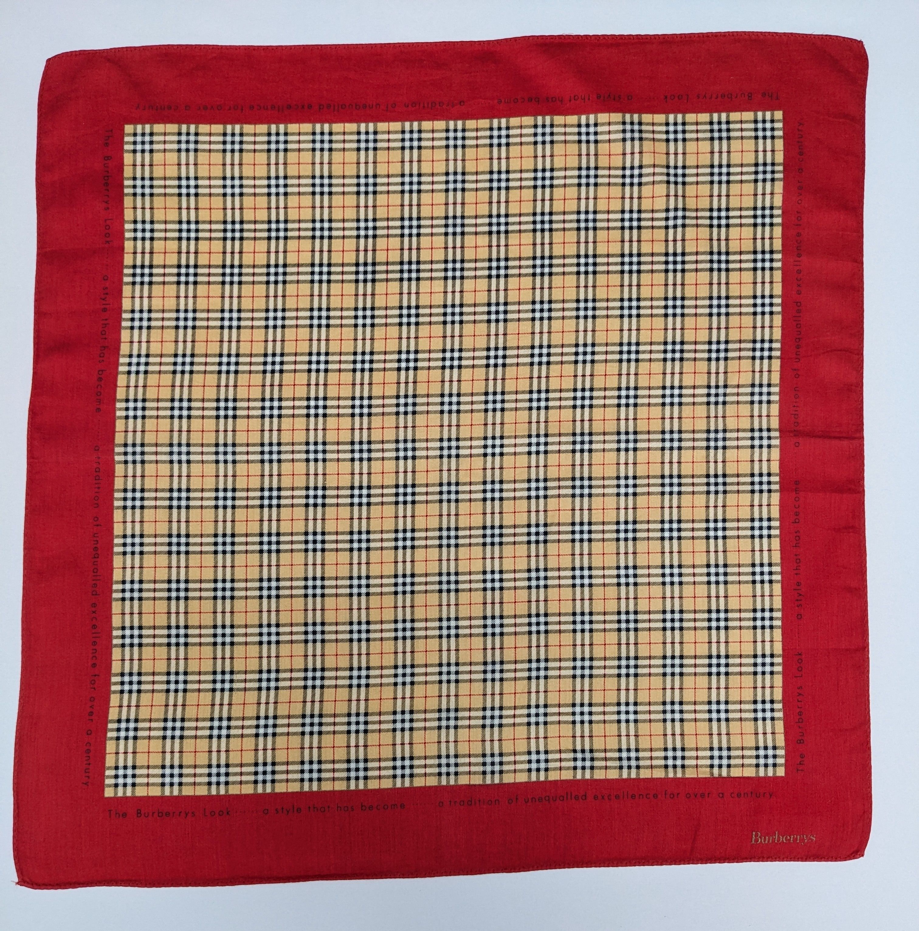 Burberry Vintage BURBERRYS Handkerchief Nova Check Red Border Size ONE SIZE - 3 Thumbnail