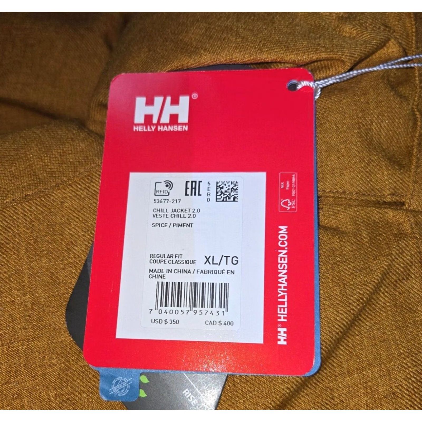 Helly Hansen Helly Hansen Jacket Mens XL Primaloft Rise Insulated Hooded Waterproof Winter Windproof Reflective Helly Tech Full Zip Beige Size US XL / EU 56 / 4 - 6 Thumbnail