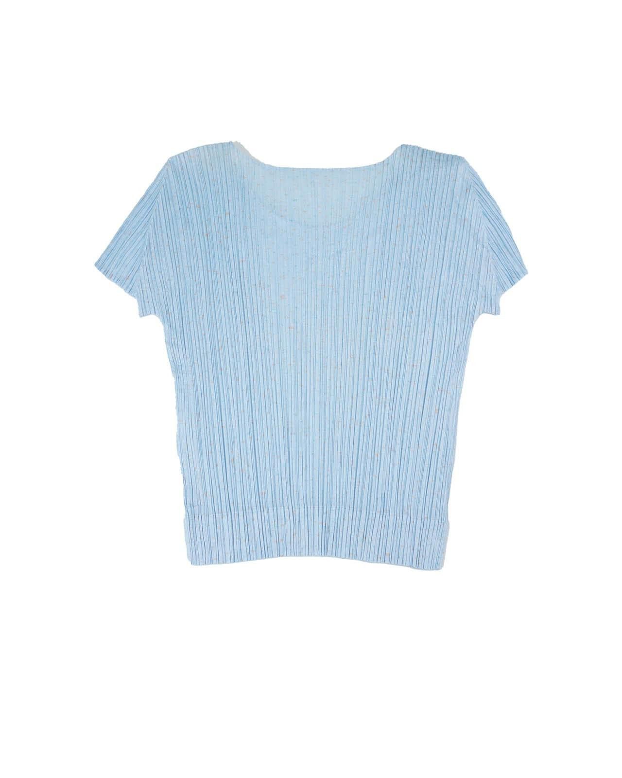 Issey Miyake PLEATS PLEASE by ISSEY MIYAKE Pastel Blue Top Size M / US 6-8 / IT 42-44 - 2 Thumbnail