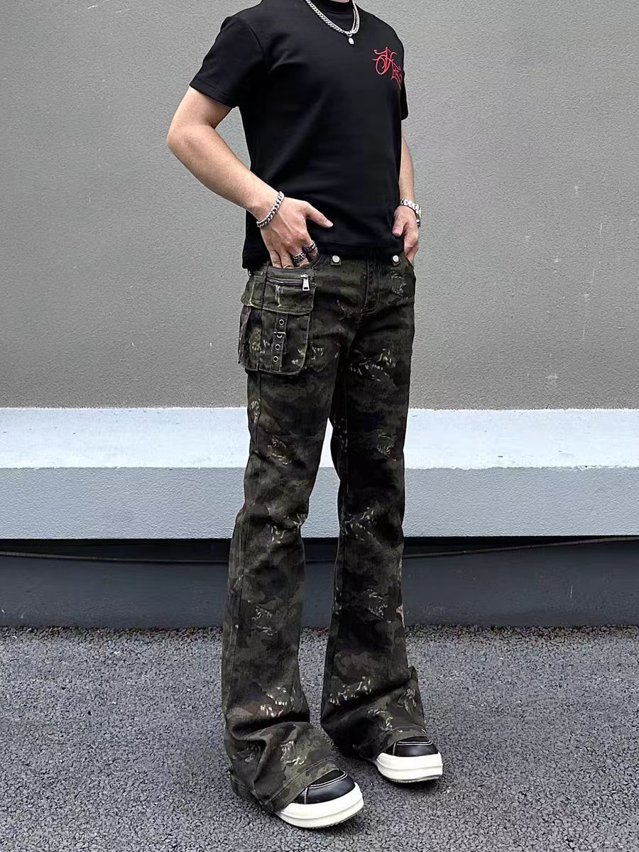 Jean Street-style washed ripped camouflage pants Size US 30 / EU 46 - 2 Thumbnail