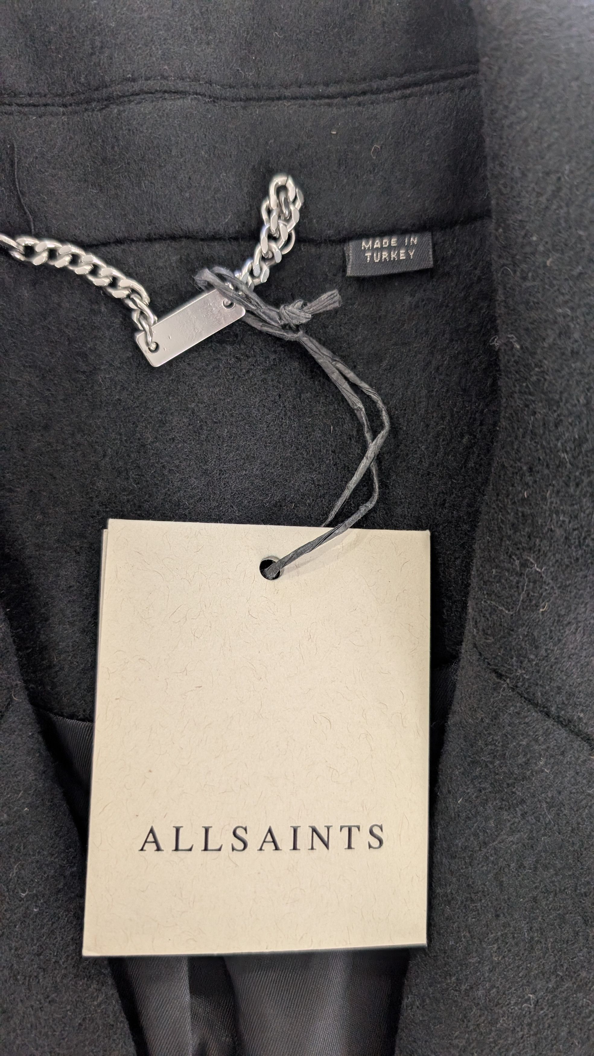 Allsaints AllSaints Mabel Coat Black Oversized Double Breasted Wool Size S / US 4 / IT 40 - 4 Thumbnail