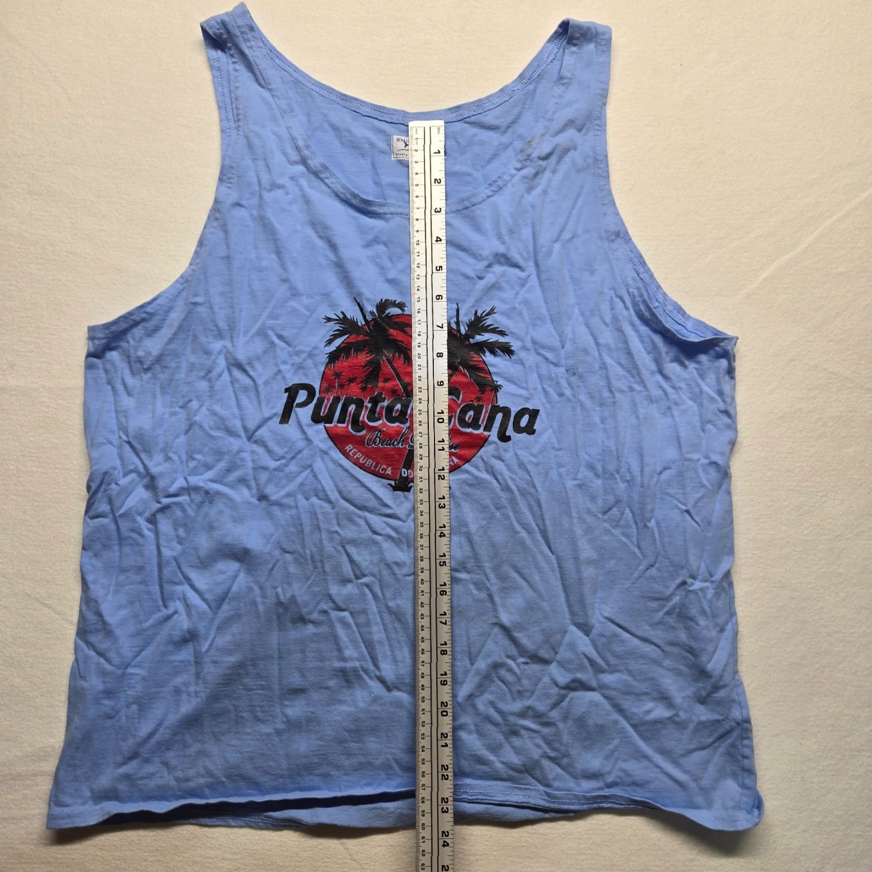 Vintage Punta Cana T Shirt Blue Republican Dominica Tank Top Sleeveless Men's 2XL XXL Size US XXL / EU 58 / 5 - 5 Thumbnail