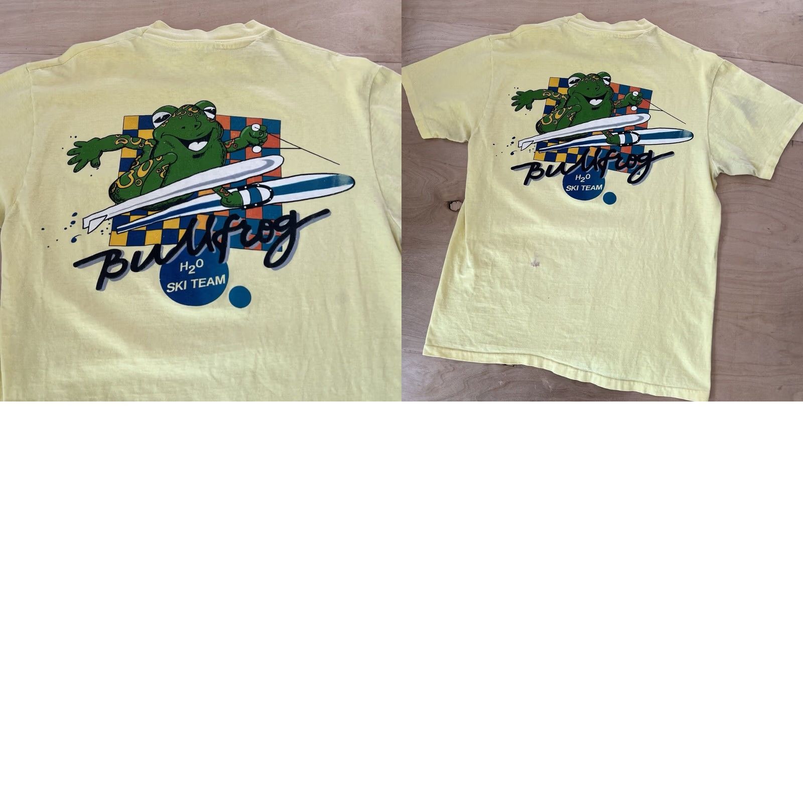 Vintage VINTAGE Bullfrog Ski Team Shirt L Yellow 80s Cartoon Art USA Mens Size US L / EU 52-54 / 3 - 8 Thumbnail