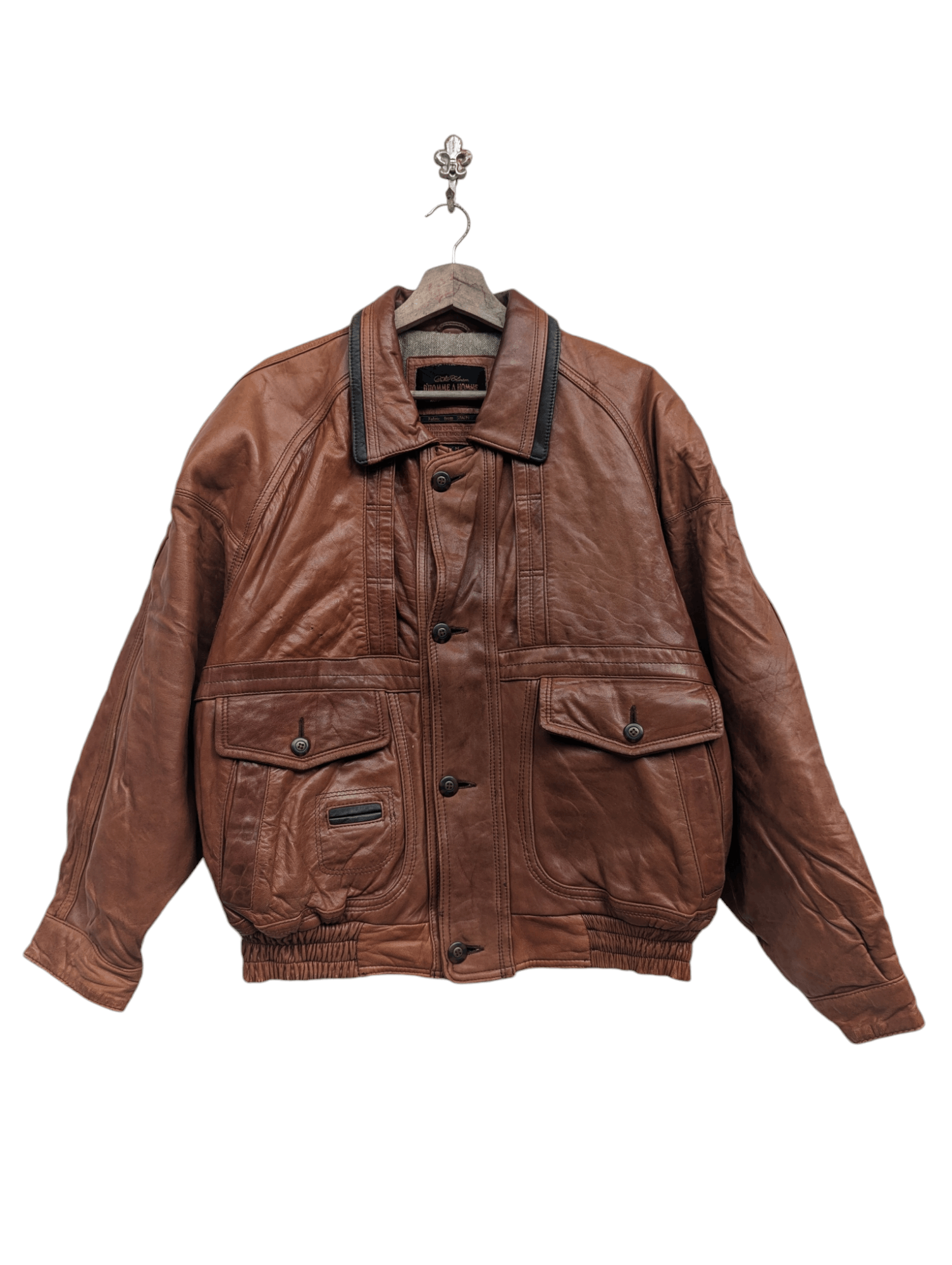 Japanese Brand DHAH FOR THE STRONG INTELLIGENT MODERN MAN LEATHER JACKET Size US M / EU 48-50 / 2 - 1 Thumbnail