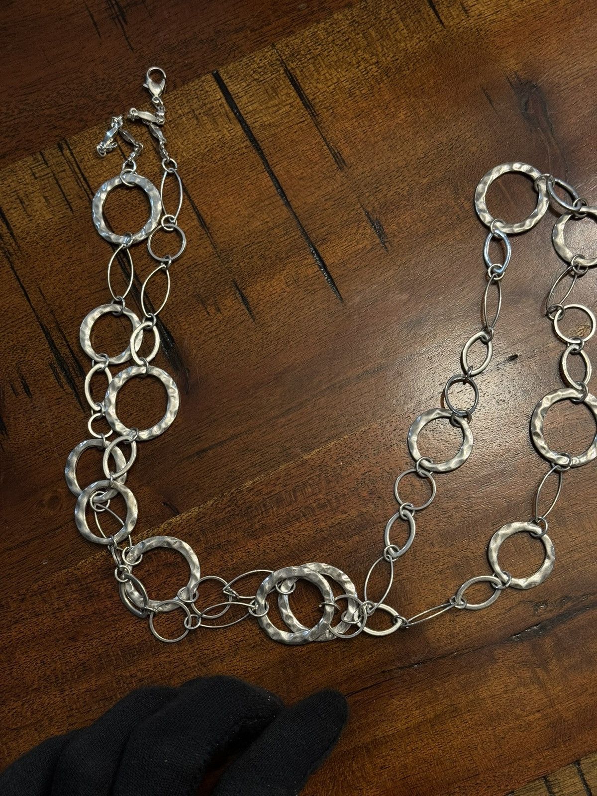 Jewelry Vintage Handmade Hammered Hoop Long Necklace Size ONE SIZE - 10 Thumbnail