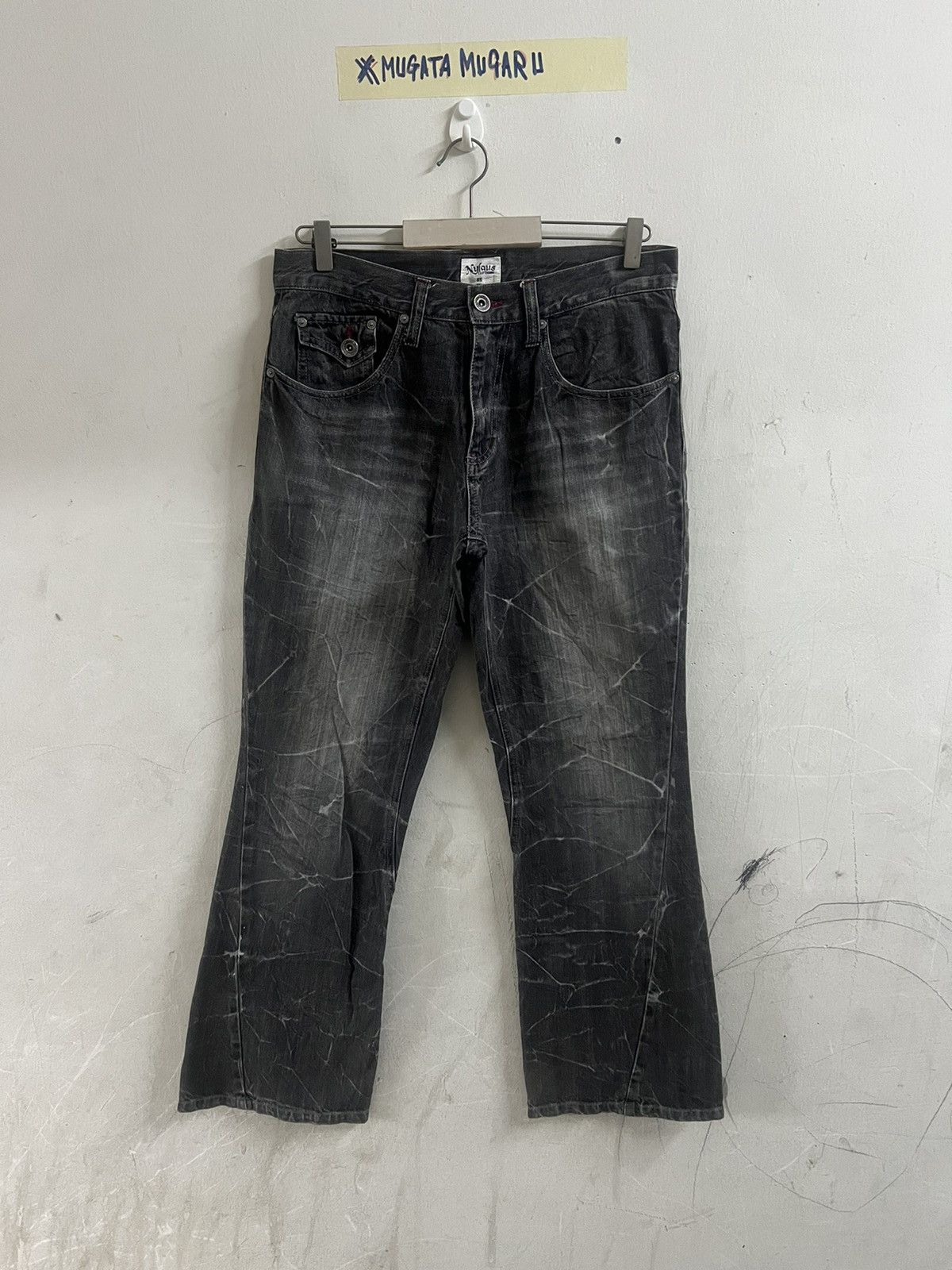 Japanese Brand FLARED🔥NYLAUS TWIST DISTRESSED DENIM PANT Size US 32 / EU 48 - 1 Thumbnail