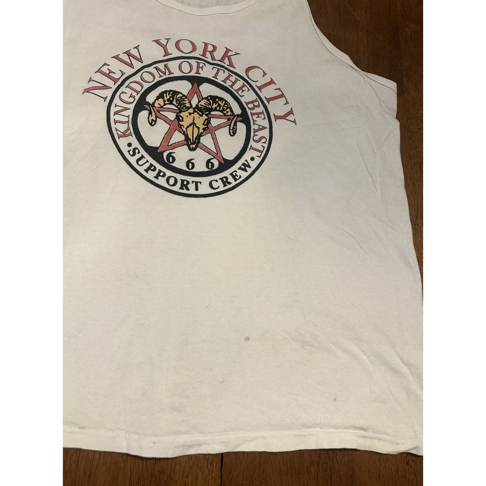 Anvil VINTAGE New York City 666 Satan Tank Top Shirt 2XL Kingdom Of The Beast Support Anvil Mens Size US XXL / EU 58 / 5 - 2 Thumbnail