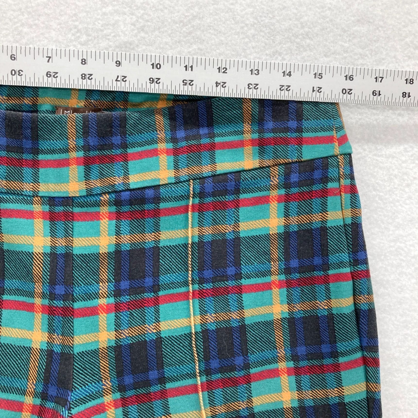 J.McLaughlin J. McLaughlin Catalina Cloth Pants Women's Medium Pull On Bootcut Green Plaid Size 32" / US 10 / IT 46 - 7 Thumbnail