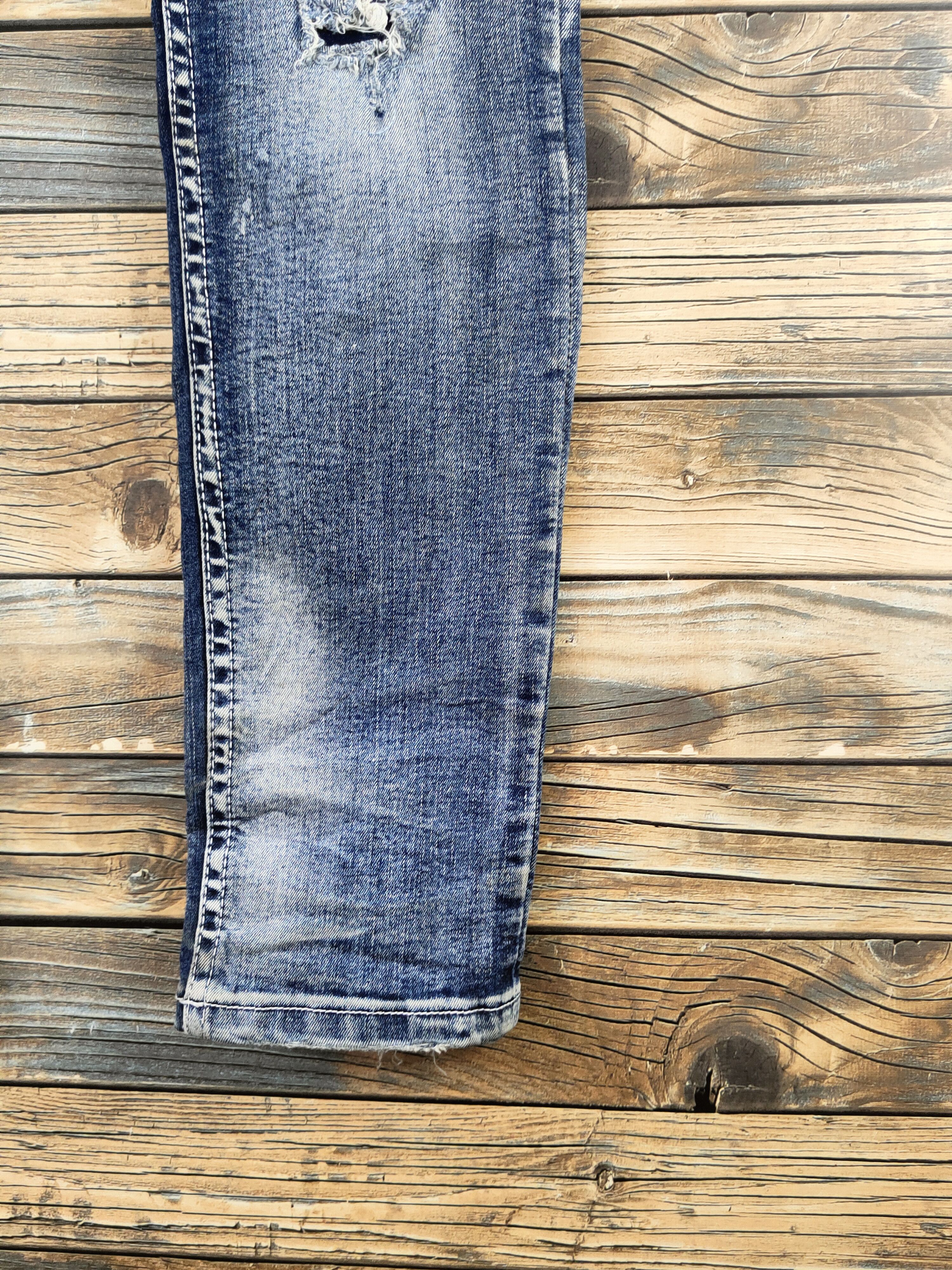 Japanese Brand U-men Dark Blue Distressed Ripped Jeans #S2910 Size US 29 - 6 Thumbnail