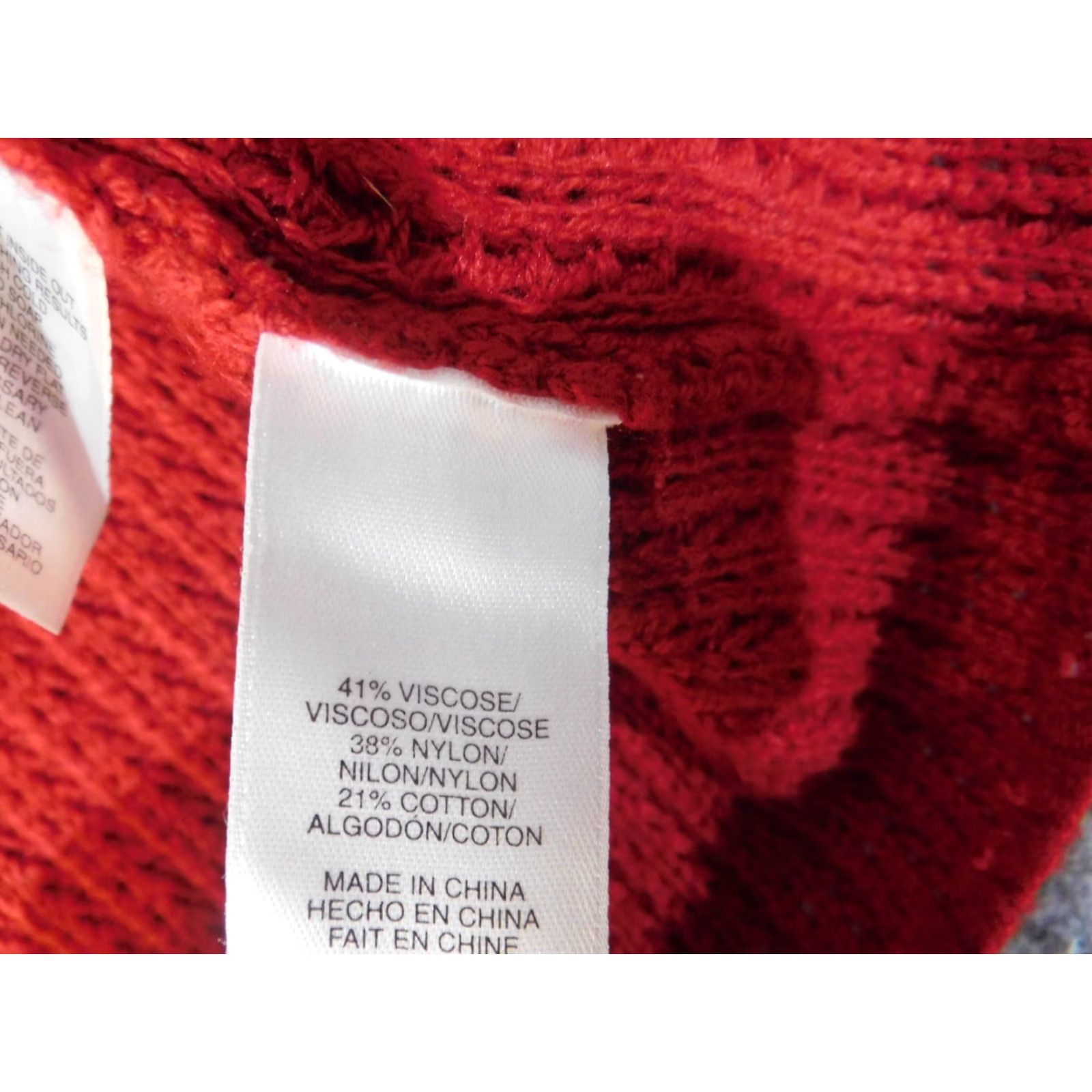 Jones New York Jones New York Sweater Cardigan Large Red Womens Viscose Nylon Beaded Knit Open Mock Neck Raglan Sleeve Modern Size L / US 10 / IT 46 - 6 Thumbnail