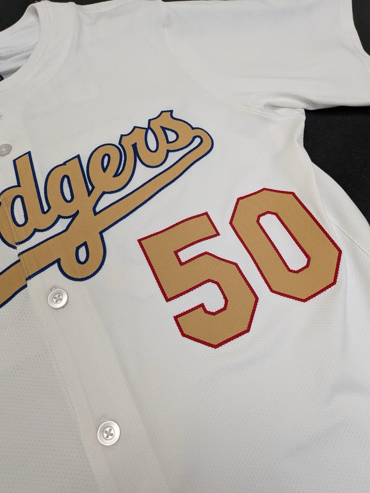 Nike Nike Mookie Betts Los Angeles Dodgers Gold Collection Jersey Size ONE SIZE - 4 Thumbnail