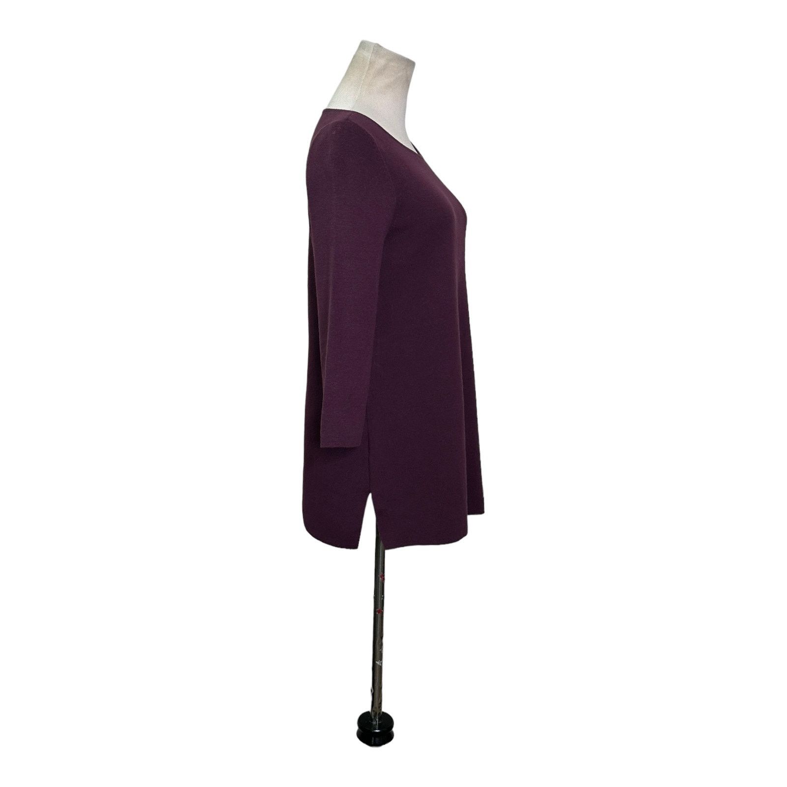 Chicos Chico's maroon 3/4 sleeves boat neck sweater size 0 - S Size S / US 4 / IT 40 - 6 Thumbnail