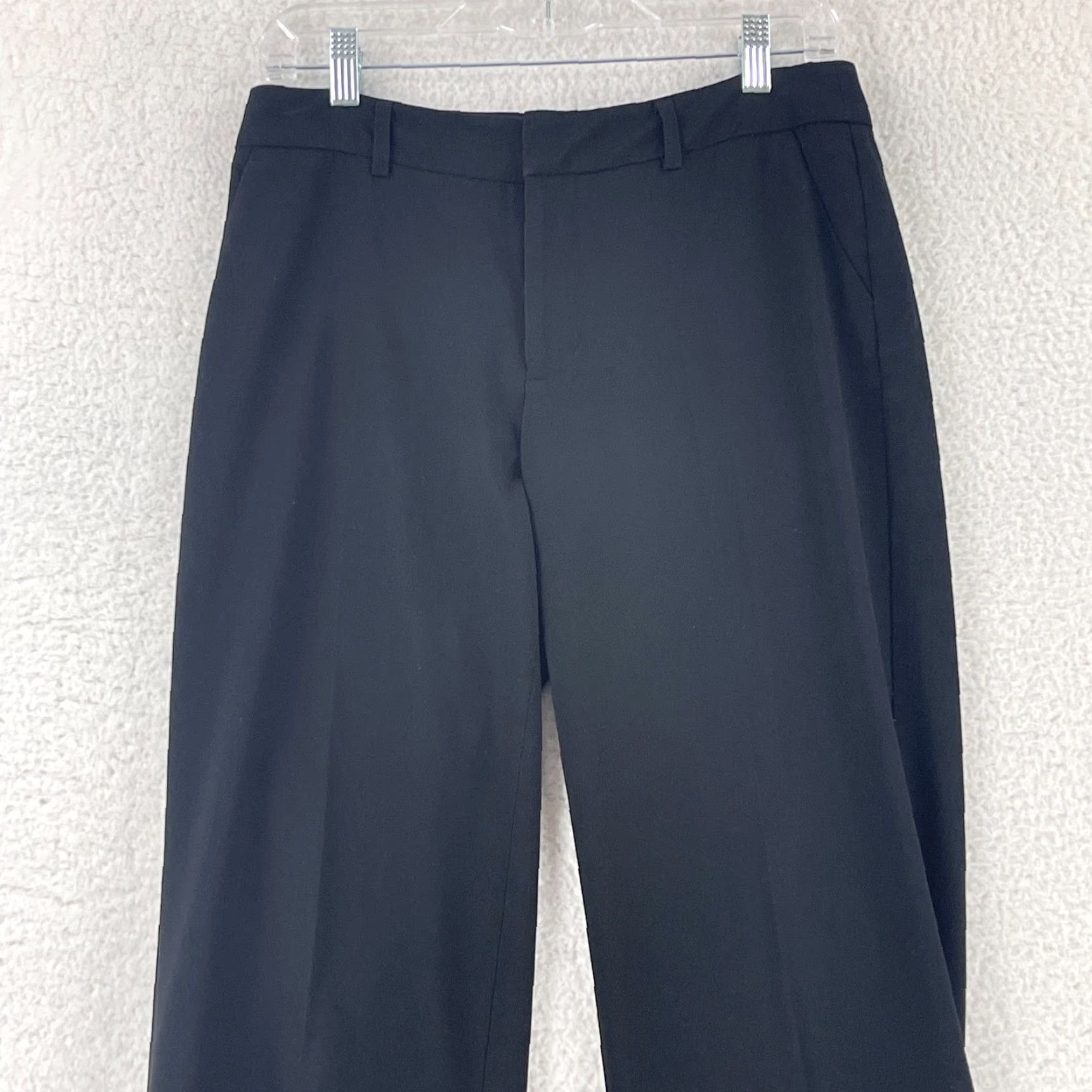 NYDJ NYDJ Black Straight Leg Dress Pants Womens Size 4 Flat Front Mid-Rise Office Pants Black Stretch Breathable Regular 30W 26.5In Seams Size 27" / US 4 / IT 40 - 2 Thumbnail