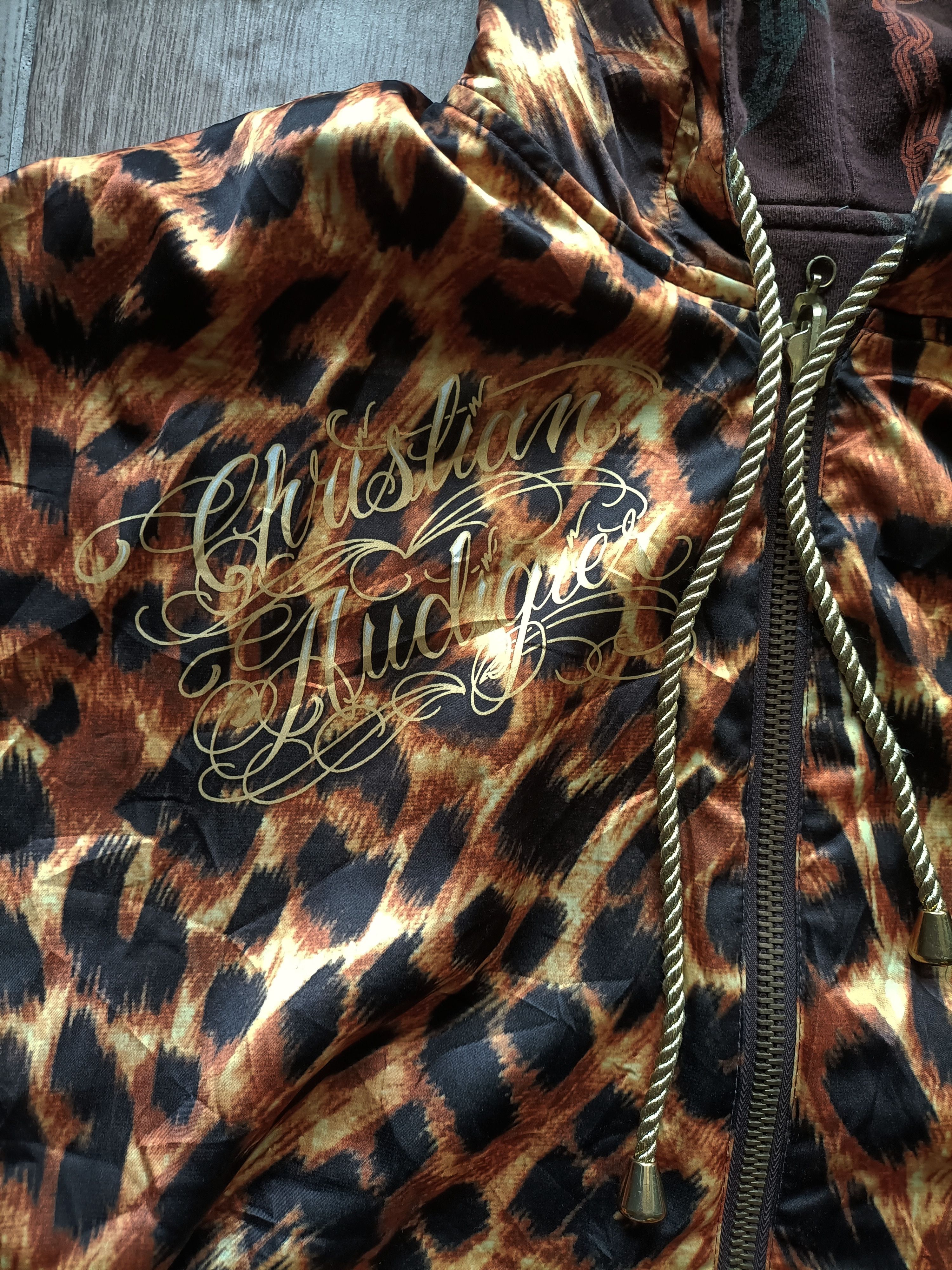Ed Hardy 2000 Brown and Gold reverseble hoodie zip mcblinge Size US L / EU 52-54 / 3 - 10 Thumbnail