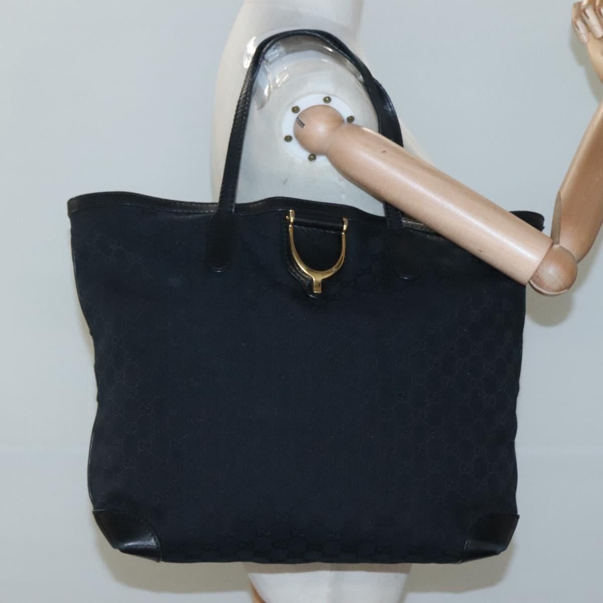 Gucci GUCCI GG Canvas Tote Bag Black Gold Size ONE SIZE - 20 Thumbnail