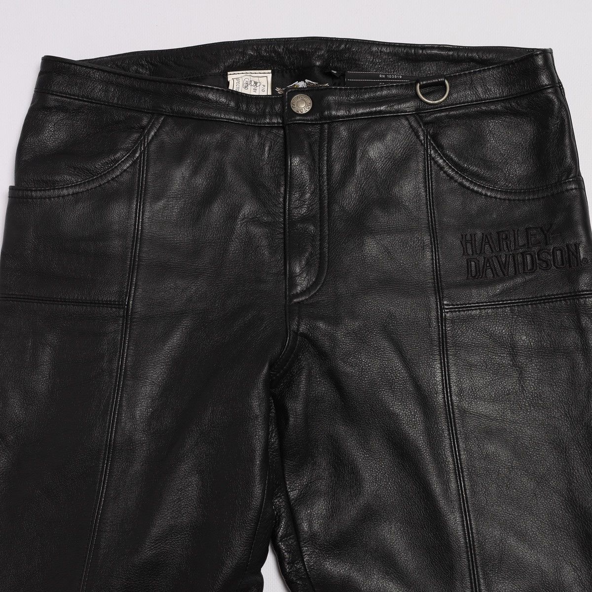Harley Davidson Harley Davidson Motor Biker Leather Pants Black zip Size 28" / US 6 / IT 42 - 6 Thumbnail