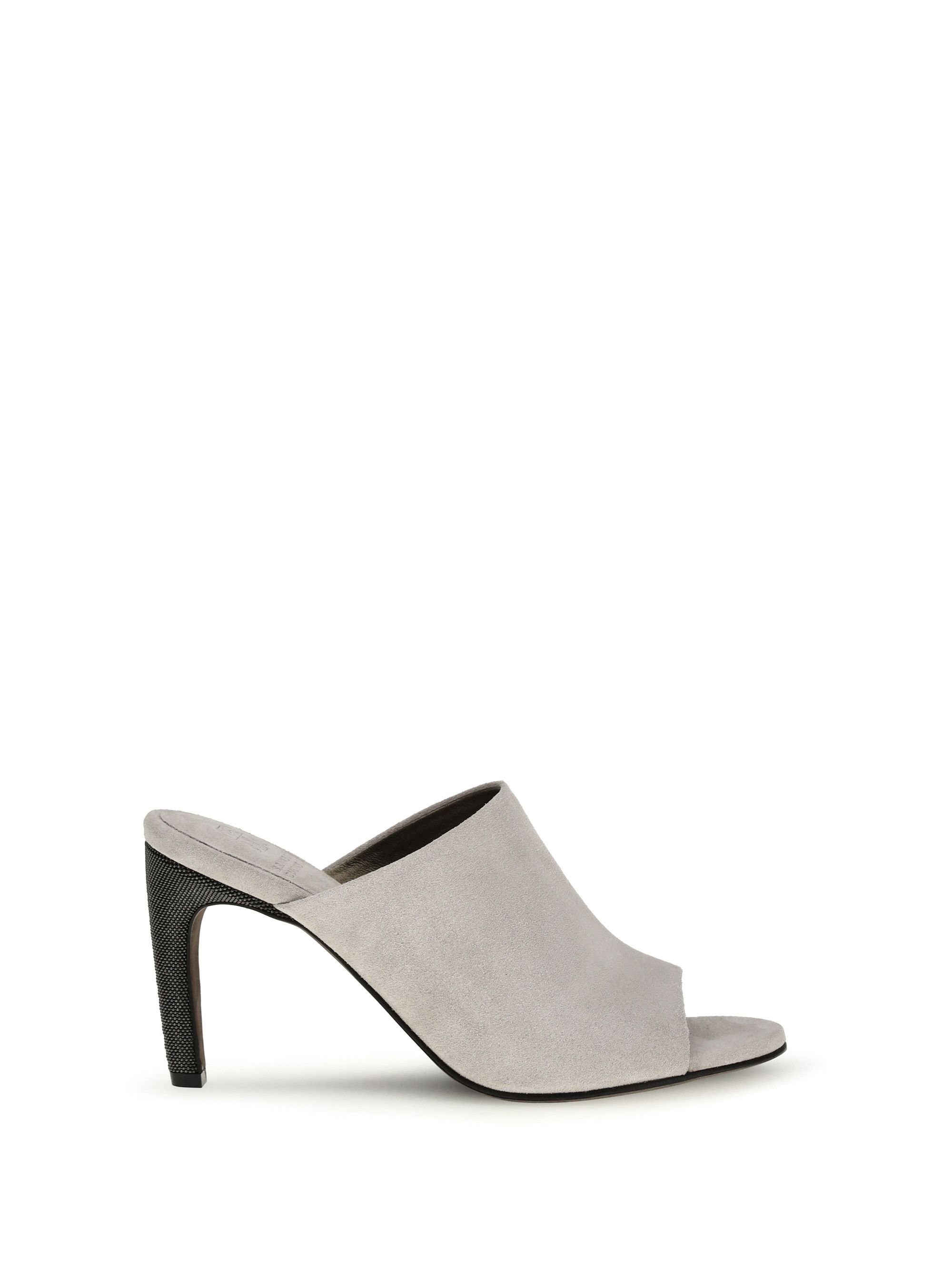 Brunello Cucinelli Suede Mules with Precious Heels Size US 11 / IT 41 - 1 Thumbnail