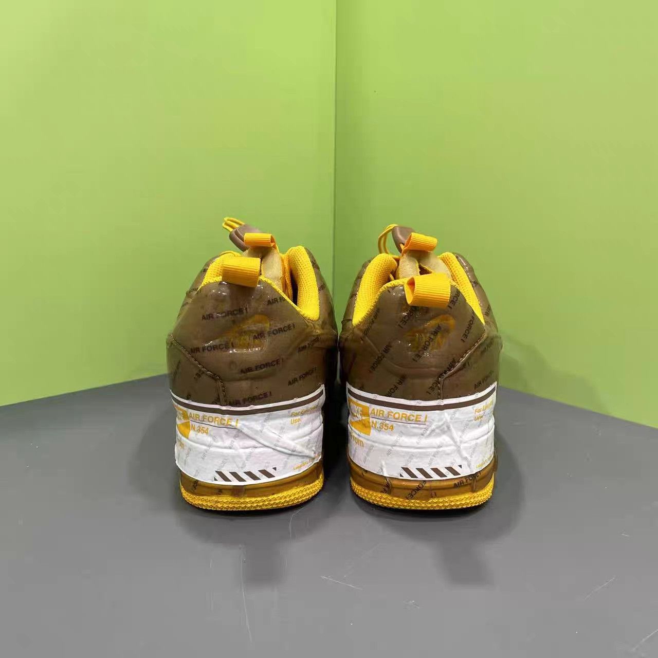 Nike Nike Air Force 1 Brown Yellow Sneakers K15 Size US 10 / EU 43 - 6 Thumbnail
