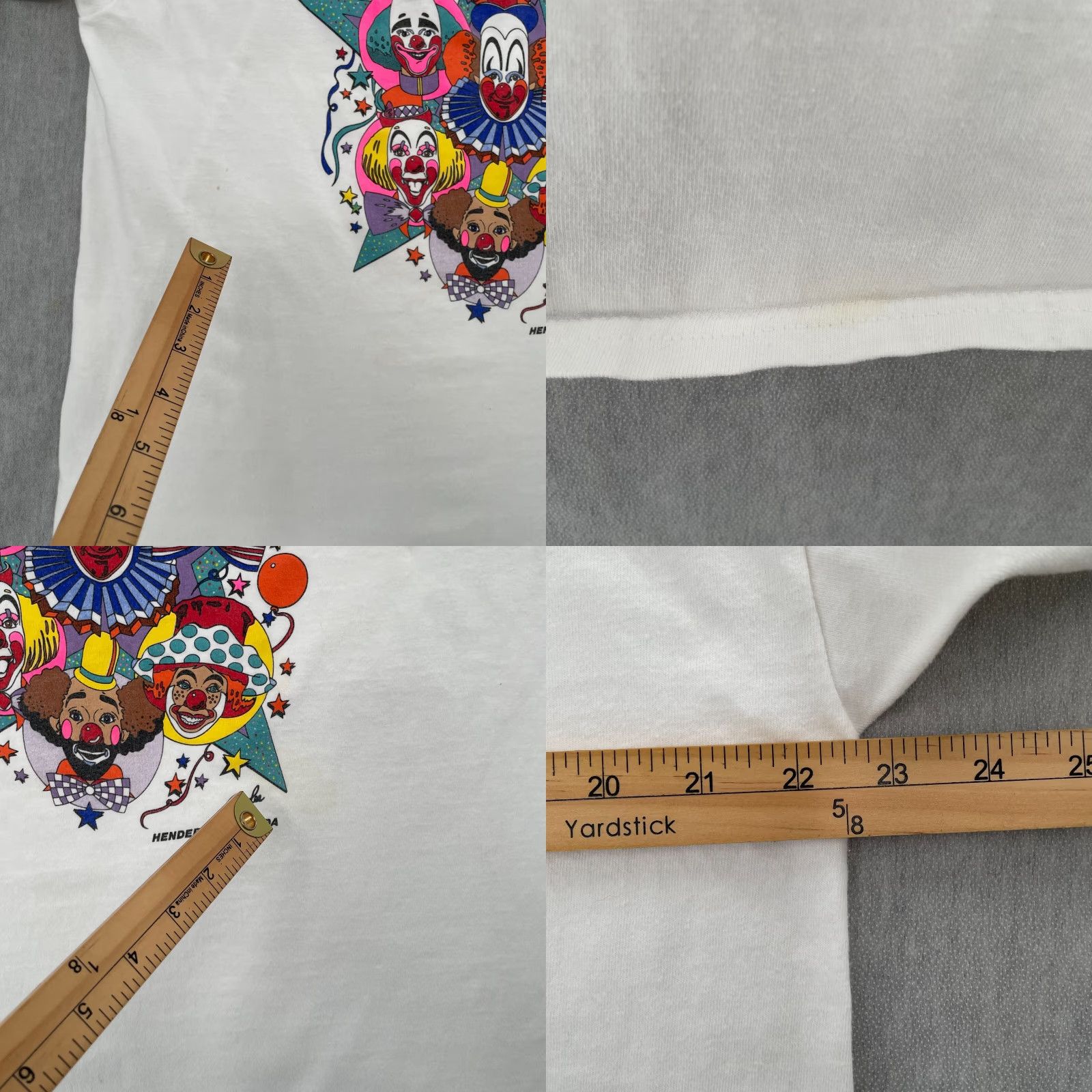 Hanes Vintage Hanes Beefy-T T-Shirt Adult XL White Crew Neck Graphic Clown 90s USA Mens Size US XL / EU 56 / 4 - 8 Thumbnail
