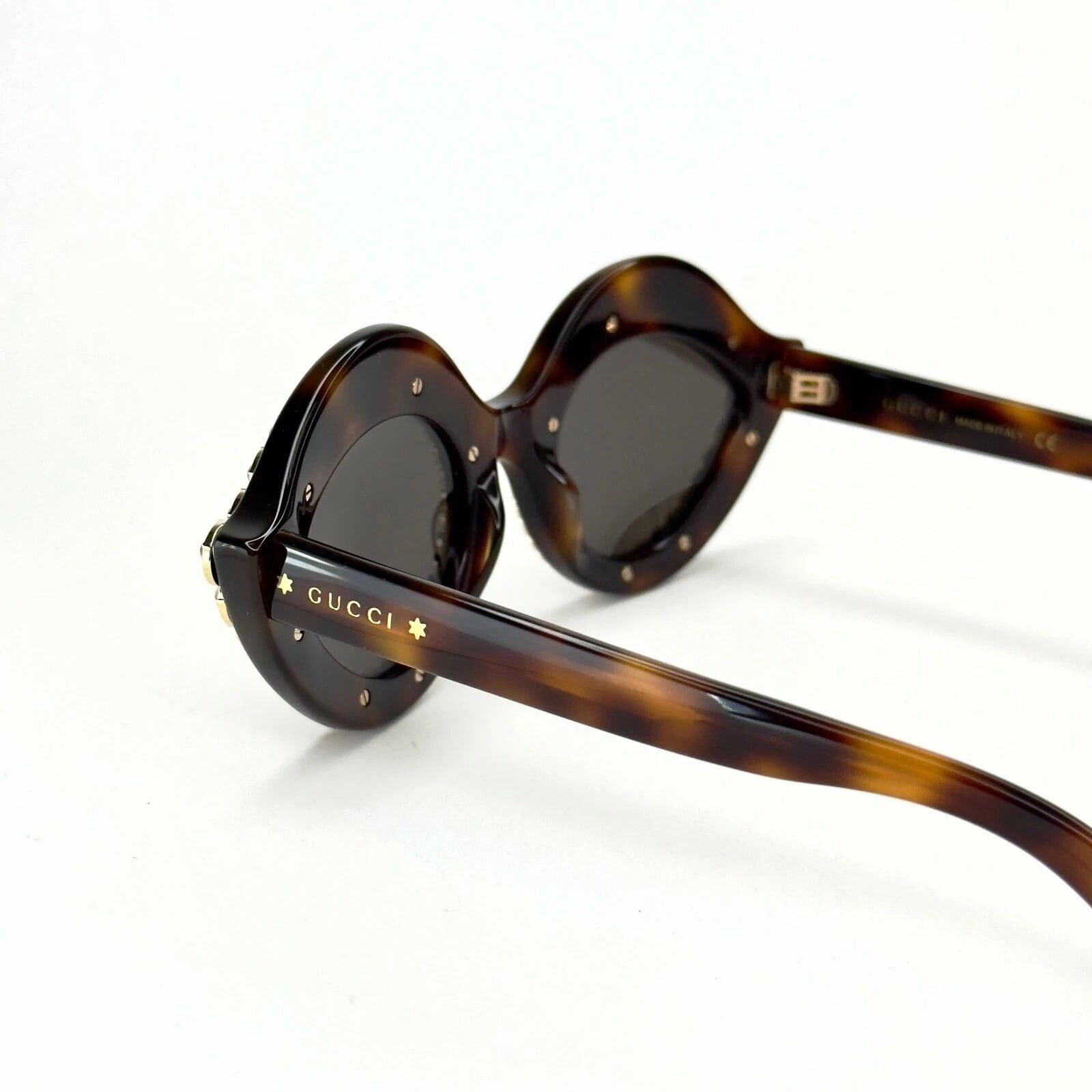 Gucci GUCCI GG0045S CRYSTAL 0045 LIPS Cat Eye Havana Sunglasses Size ONE SIZE - 4 Thumbnail