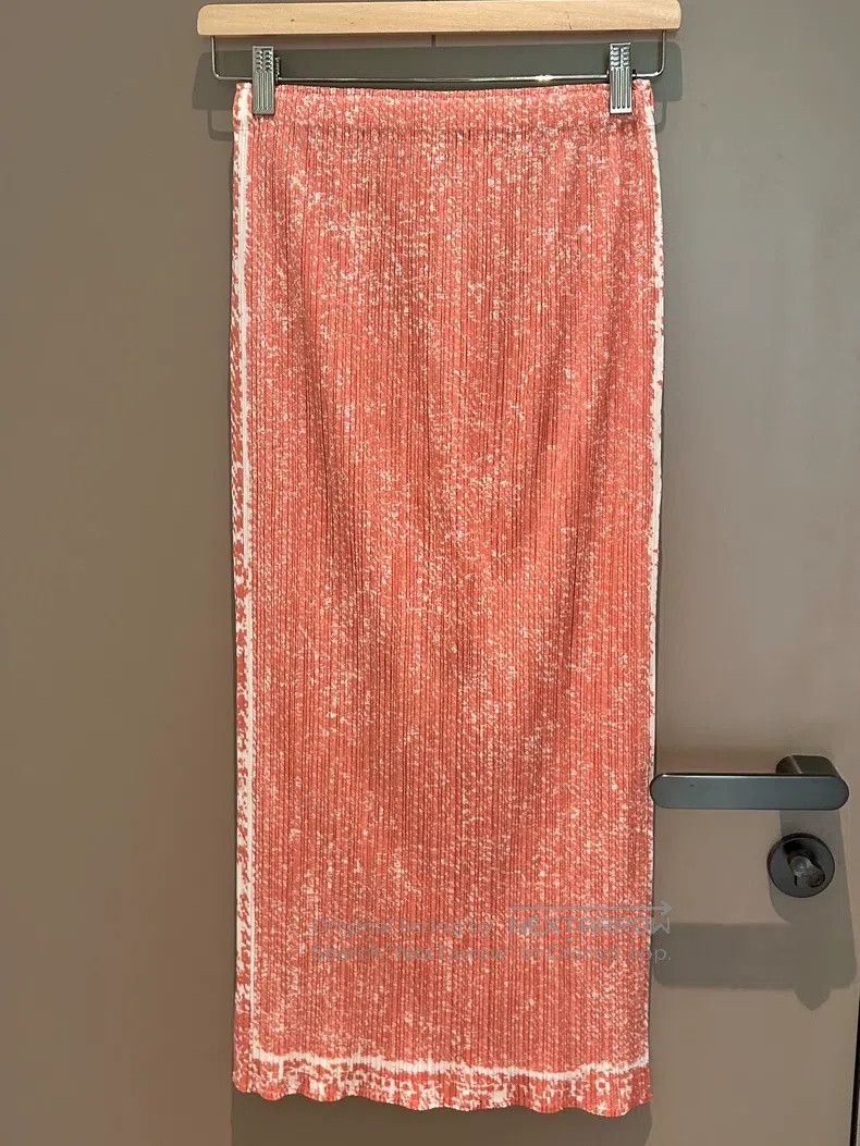 Issey Miyake Issey Miyake size:3 Pink Denim Midi Skirt Size 22" - 2 Thumbnail
