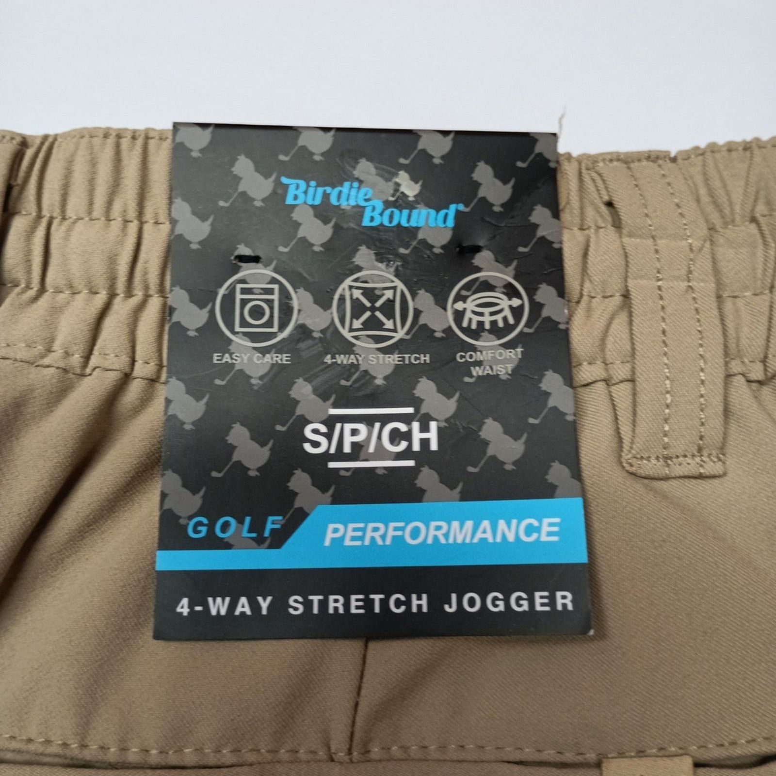 Other Birdie Bound Golf Joggers Men's S Khaki Stretch Drawstring Size US 29 - 2 Thumbnail