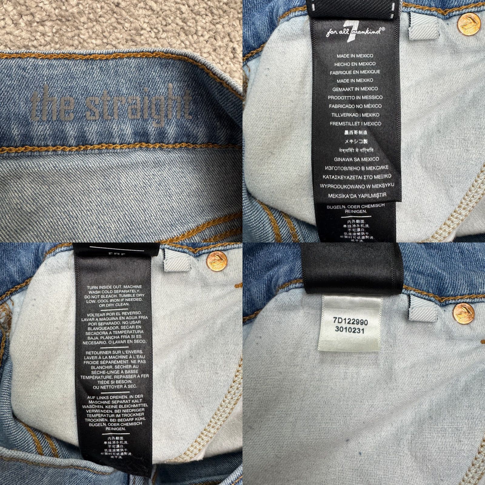 7 For All Mankind 7 For all Mankind Jeans Mens 31x33 Blue Medium Wash Denim Straight Casual B Size US 31 - 8 Thumbnail