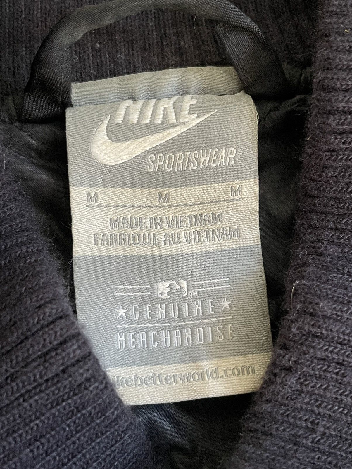 New York Yankees × Nike × Vintage Vintage Y2K Nike New York Yankees Wool Bomber 00’s Jacket Size US M / EU 48-50 / 2 - 17 Thumbnail