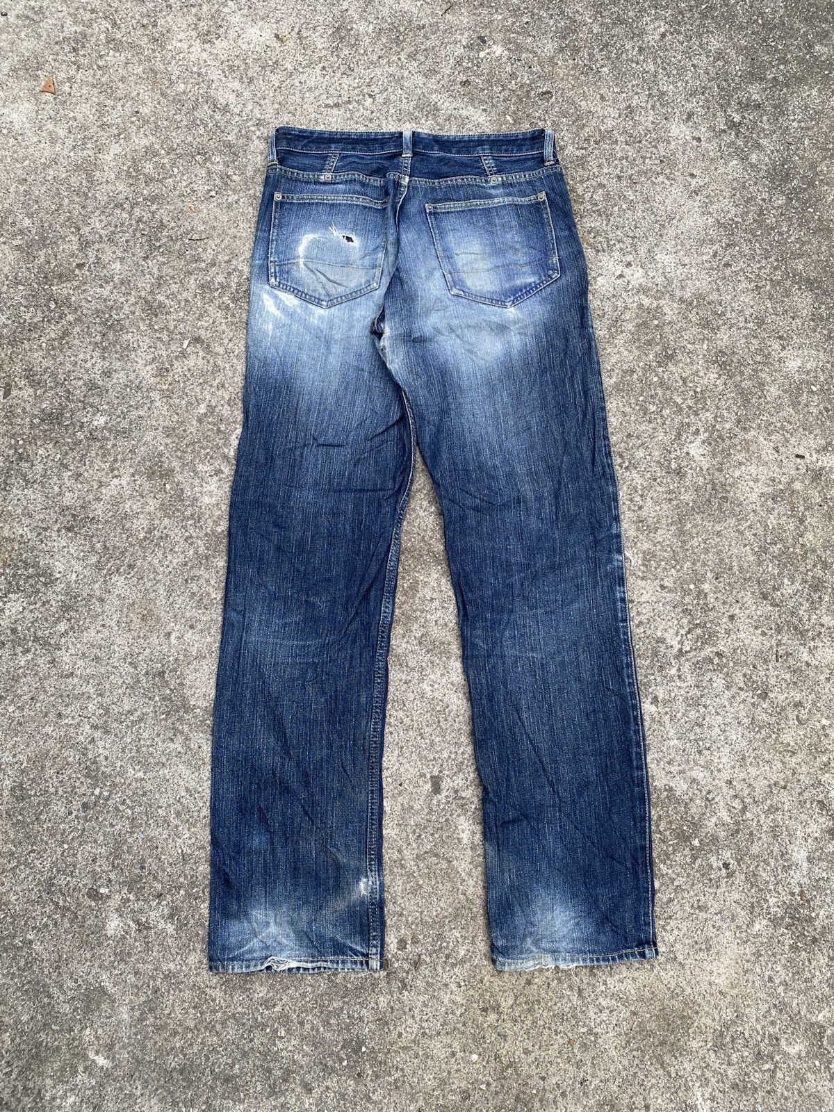 Issey Miyake × Japanese Brand Issey Miyake Blue Faded Patchwork Distressed Denim Size US 30 / EU 46 - 2 Thumbnail