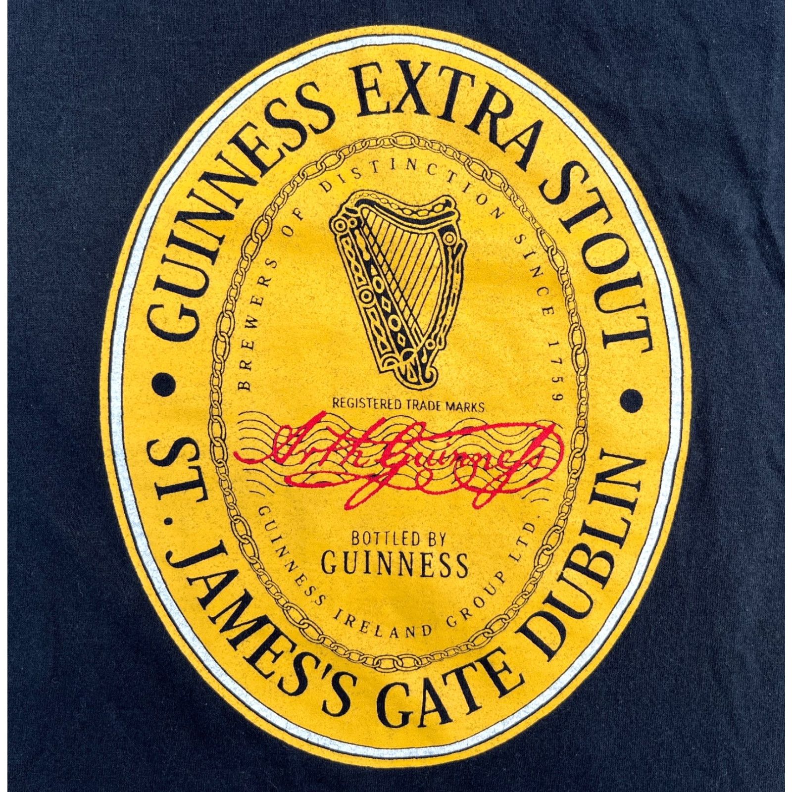 Fruit Of The Loom VINTAGE Men’s Guinness Extra Stout T-Shirt - 2XL - Black - Cotton - Short Sleeve Crew Neck - 90s Beer Theme - Screen Stars by Fruit of the Loom - Mens Size US XXL / EU 58 / 5 - 3 Thumbnail