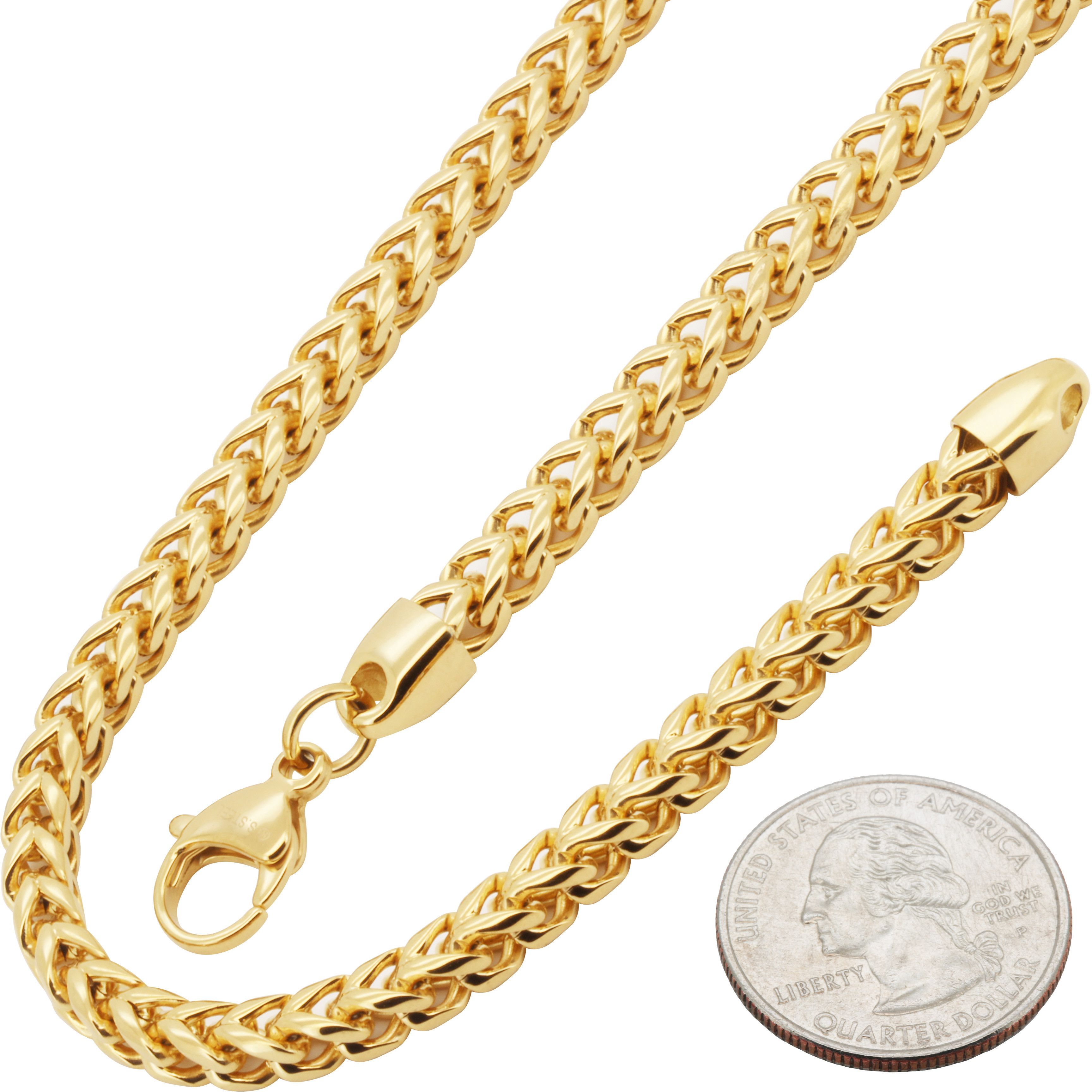Other 316L Stainless Steel 18k GP 5mm Franco Chain Necklace 24” Size ONE SIZE - 3 Thumbnail