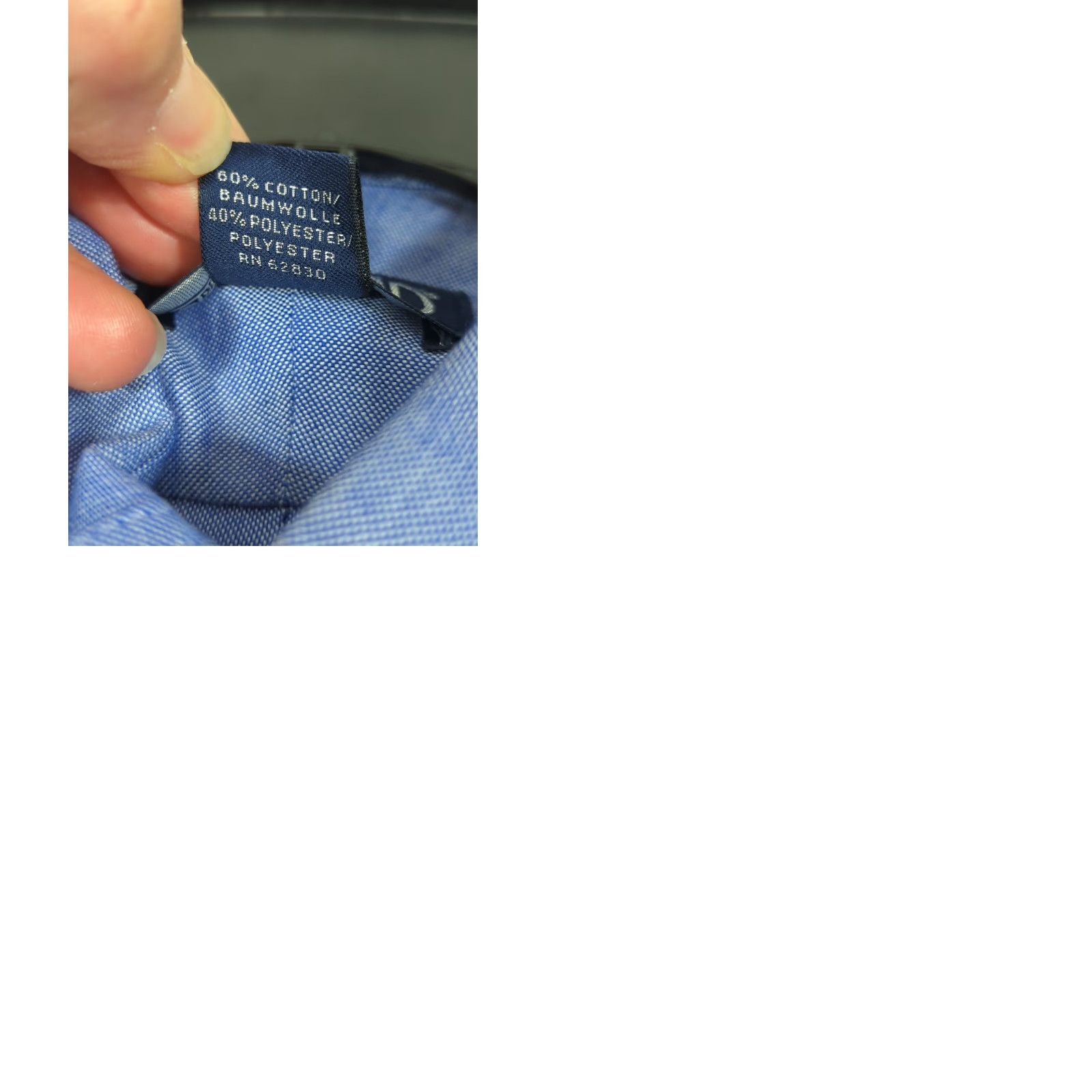 Lands' End Lands' End Men's Button-Down Shirt Blue 16x35 Regular Cotton Polyester Woven Chest Pocket EUC Size US L / EU 52-54 / 3 - 9 Thumbnail