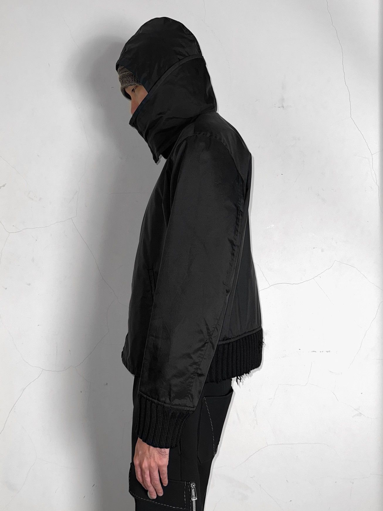 Miu Miu FW1999 Nylon Ribbed Wool Hooded Tech Jacket Size US M / EU 48-50 / 2 - 5 Thumbnail