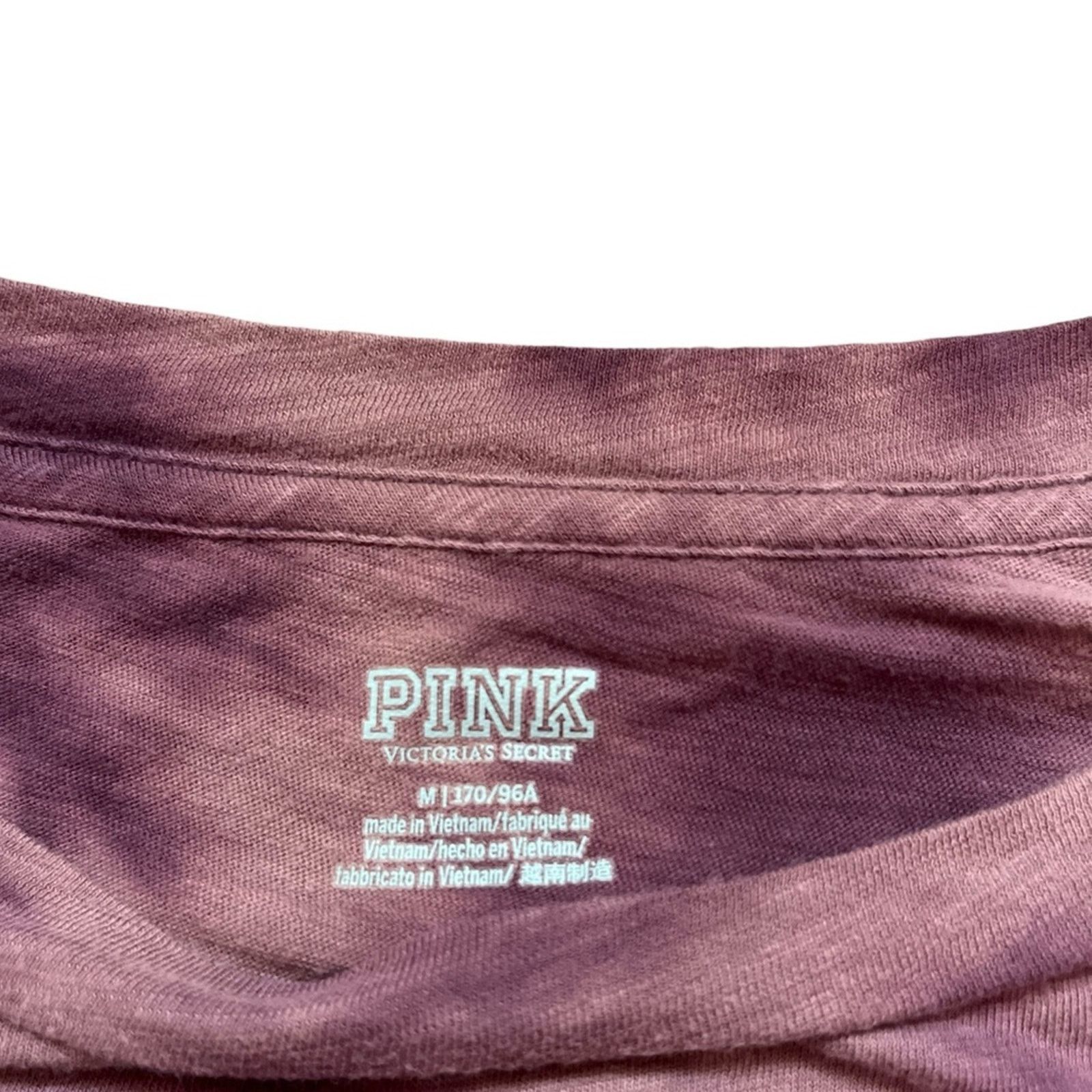 Pink Purple Tie-Dye Pink Victoria’s Secret Cropped Long Sleeve Size M / US 6-8 / IT 42-44 - 3 Thumbnail