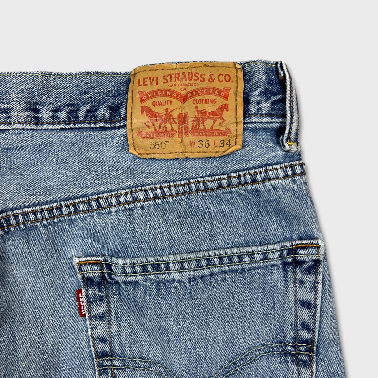 Levi's × Vintage Levi's 550 Jeans 36x34 Relaxed Fit Baggy Distressed Denim Size US 36 / EU 52 - 8 Thumbnail