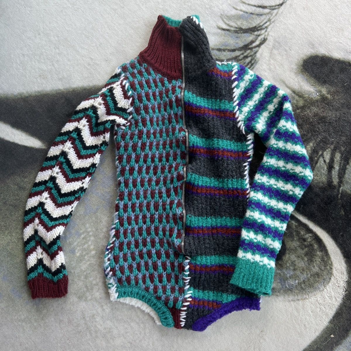 Marni MARNI Multicolor Patchwork Asymetrical Zip-Up Size XS / US 0-2 / IT 36-38 - 1 Thumbnail