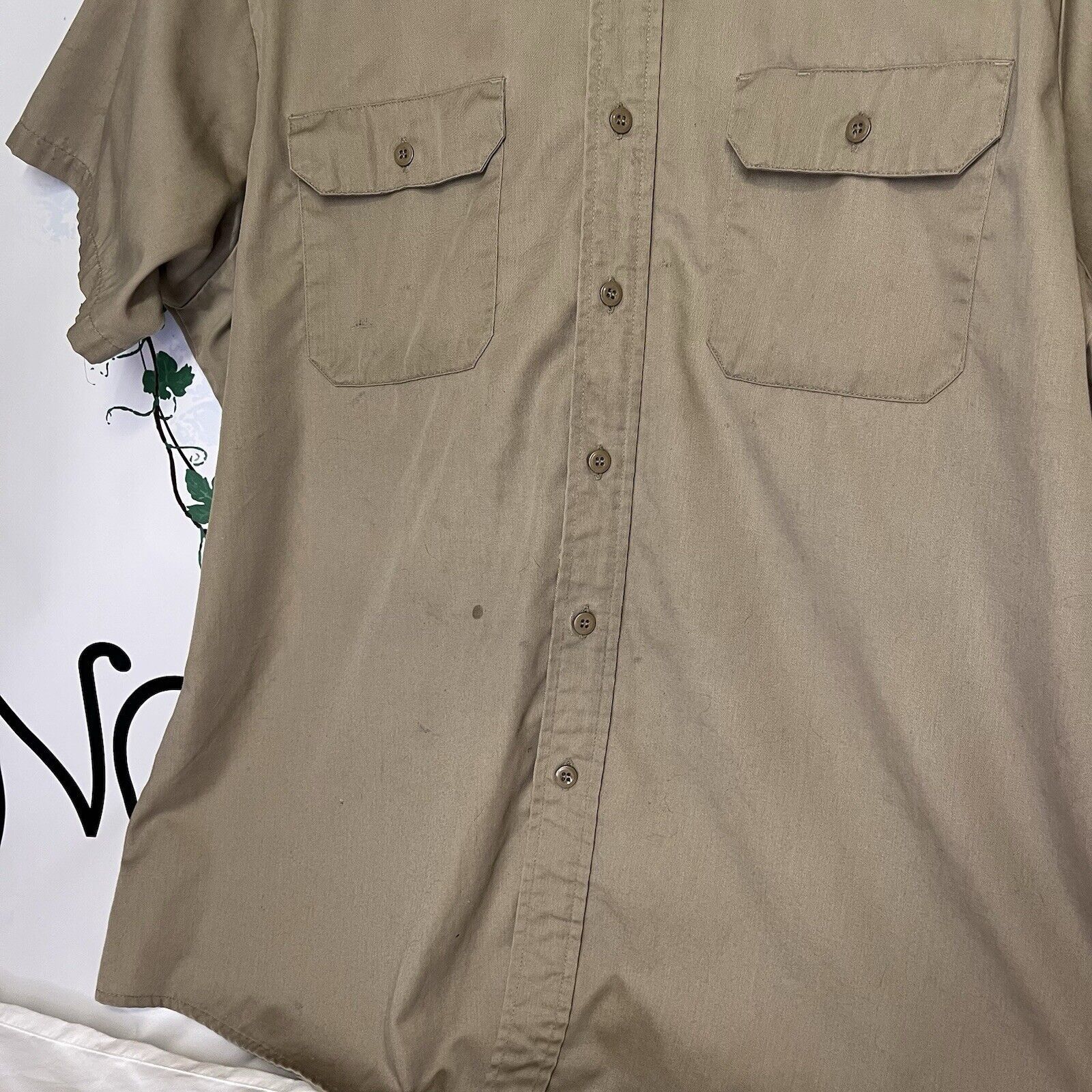 Sears Vtg Sears Roebucks Khaki Shirt Men’s 80s Work Perma Prest Size US XL / EU 56 / 4 - 6 Thumbnail