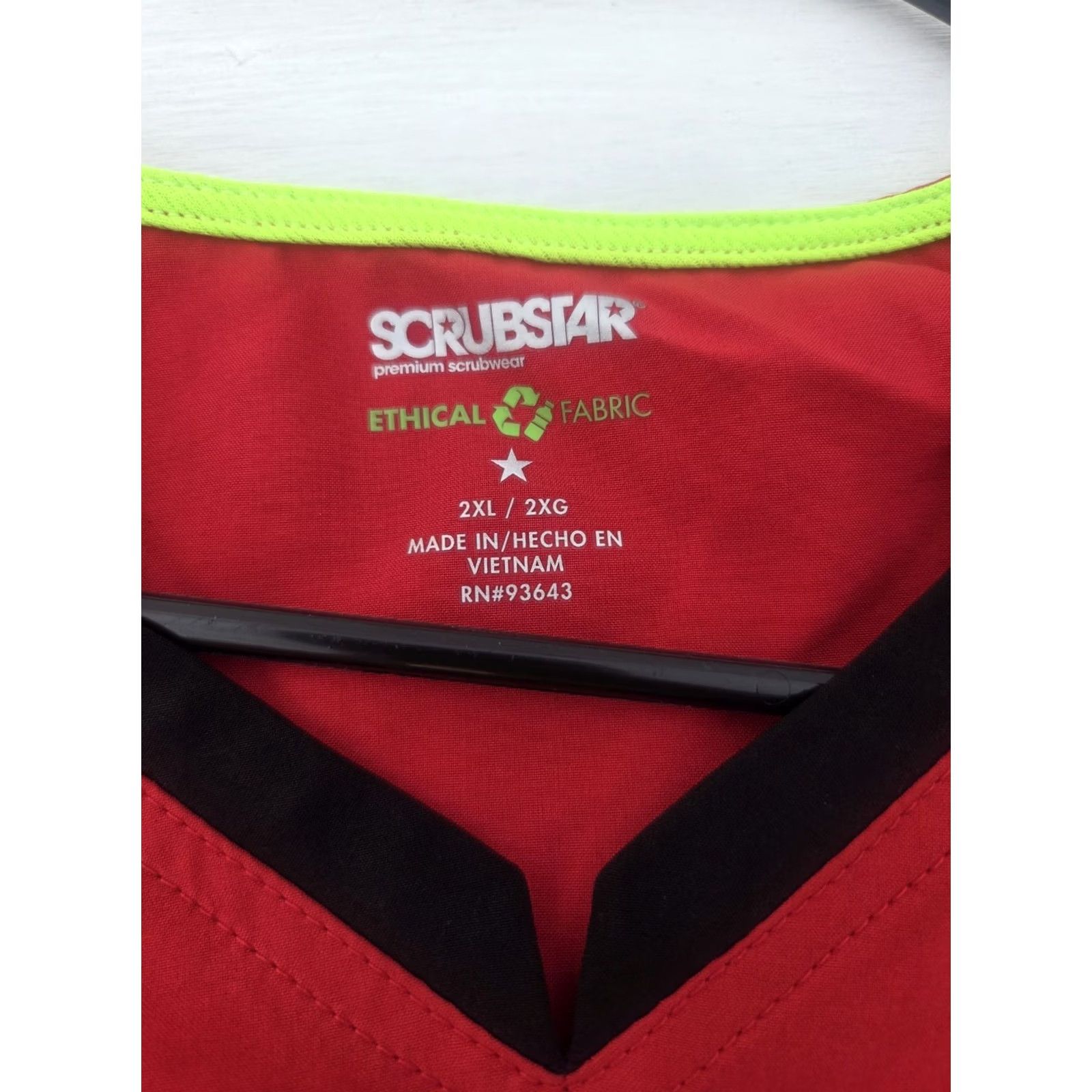 Vintage Scrubstar Scrub Top Womens 2XL Red V-neck Short Sleeve Medical Nurse Work Shirt Size XXL / US 16-18 / IT 52-54 - 6 Thumbnail